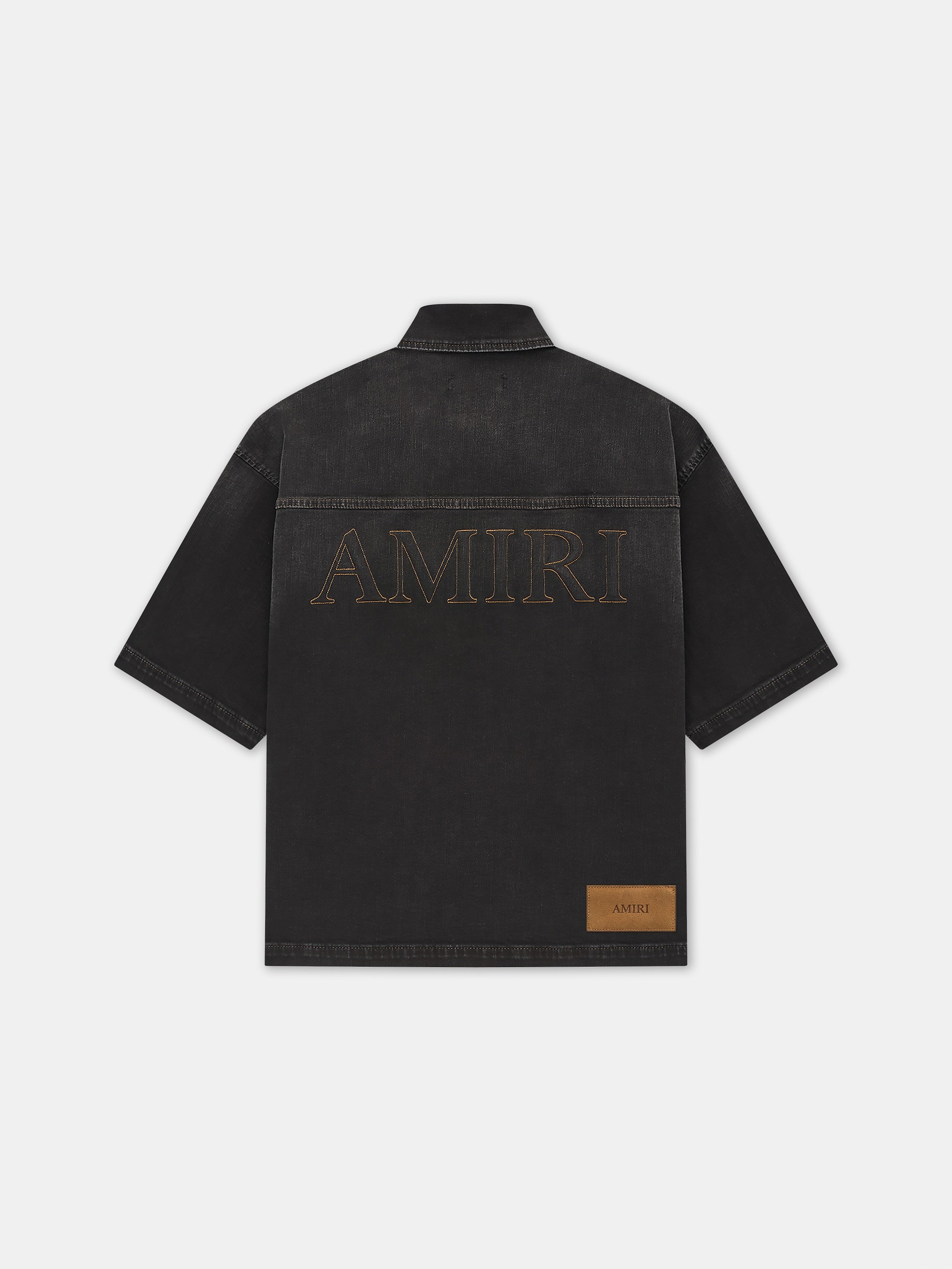 AMIRI 3D SHORT SLEEVE SNAP SHIRT - Vintage Black - Image 3