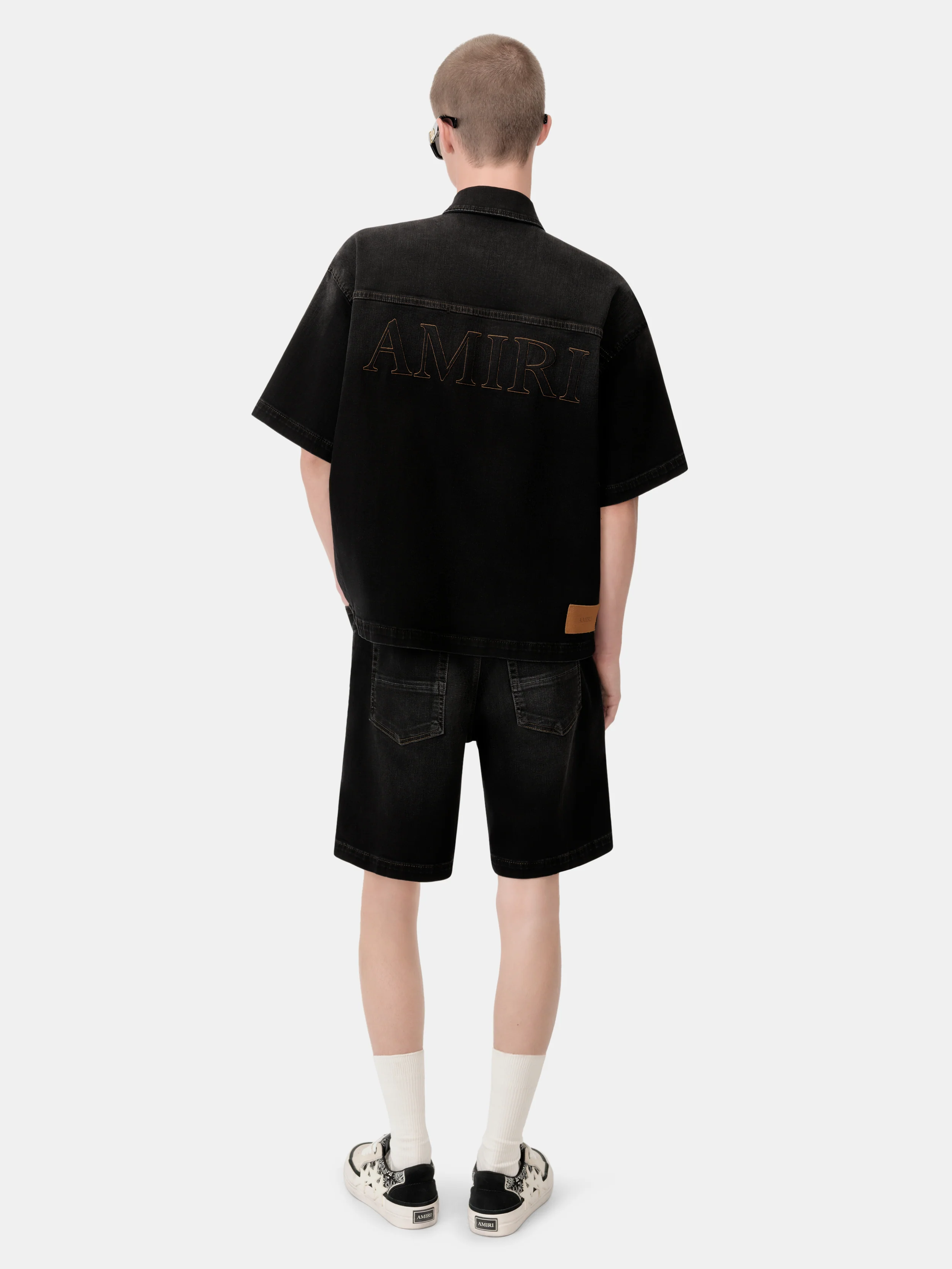AMIRI 3D SHORT SLEEVE SNAP SHIRT - Vintage Black - Image 5
