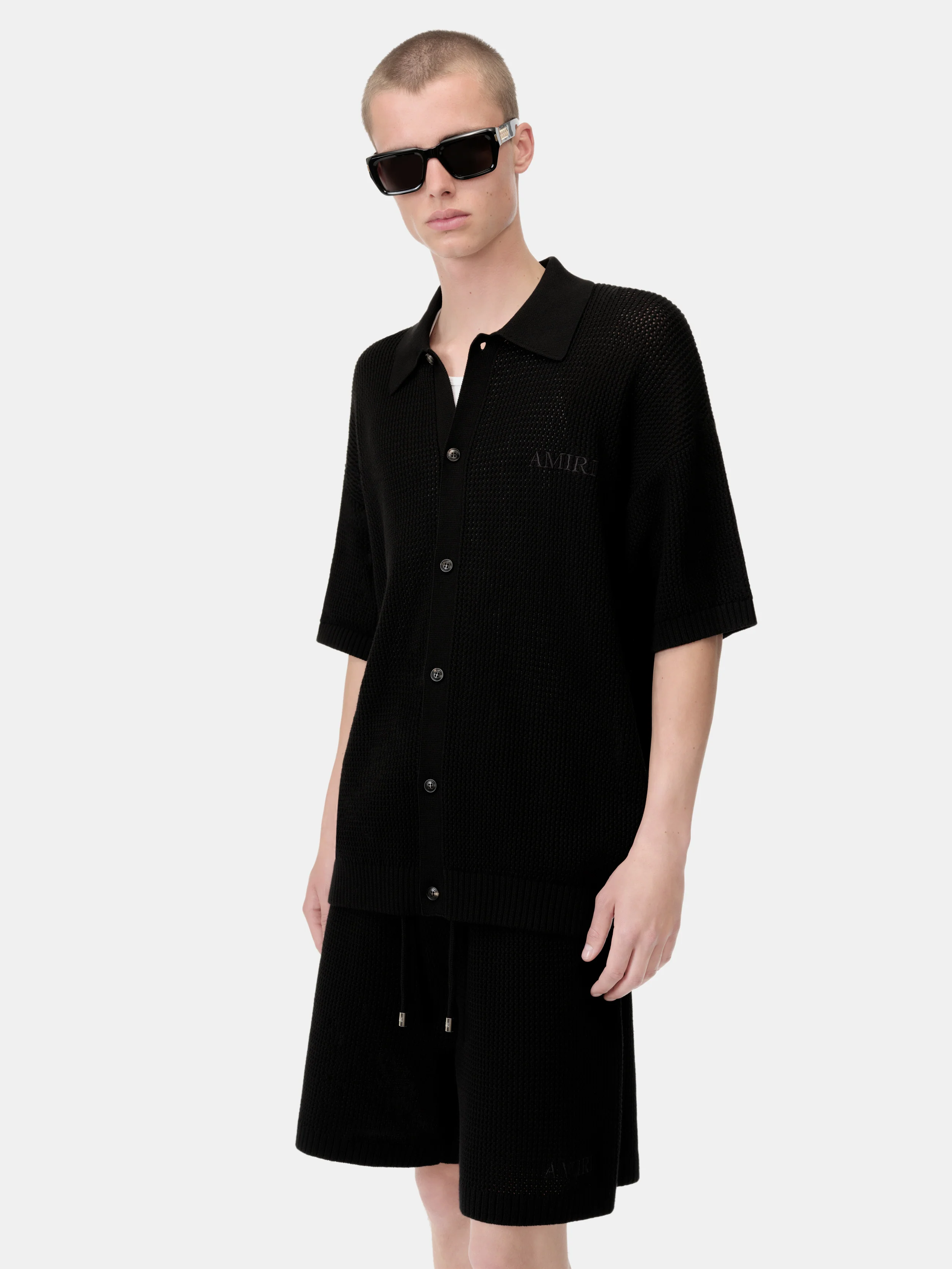 AMIRI CROCHET MESH SHIRT - Black - Image 4