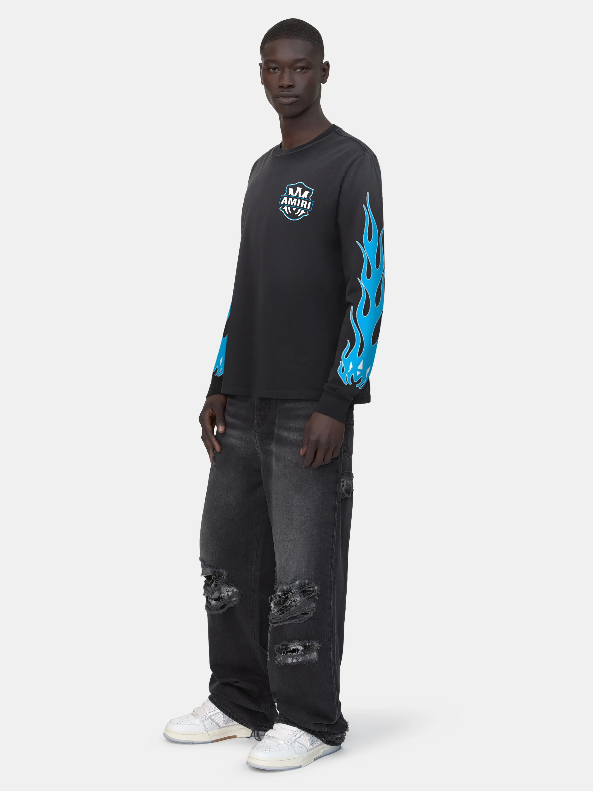 AMIRI EAGLE FLAMES LONG SLEEVE TEE - Black - Image 4