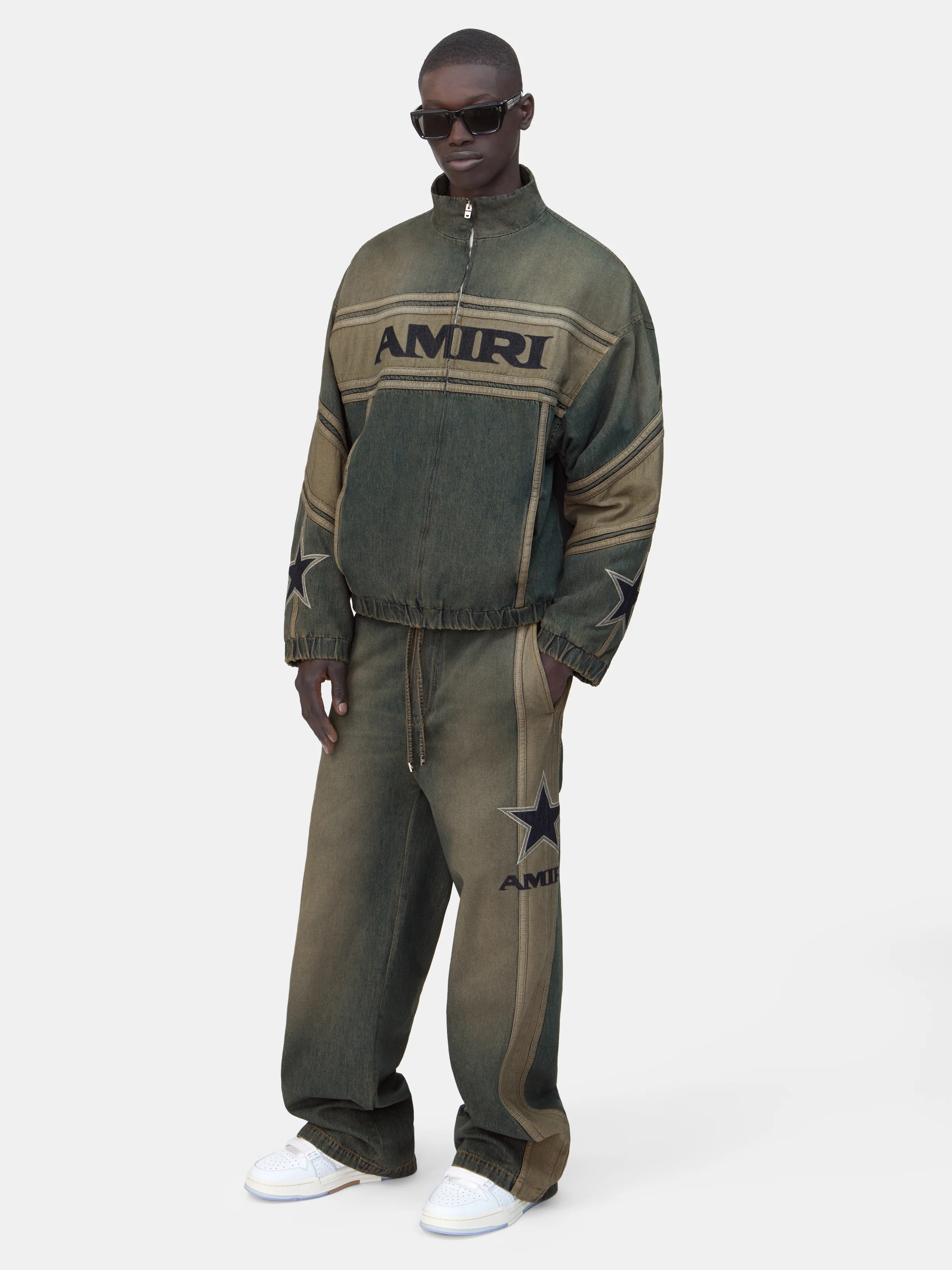 AMIRI SPORT DENIM TRACK PANT - Worn Slate - Image 3