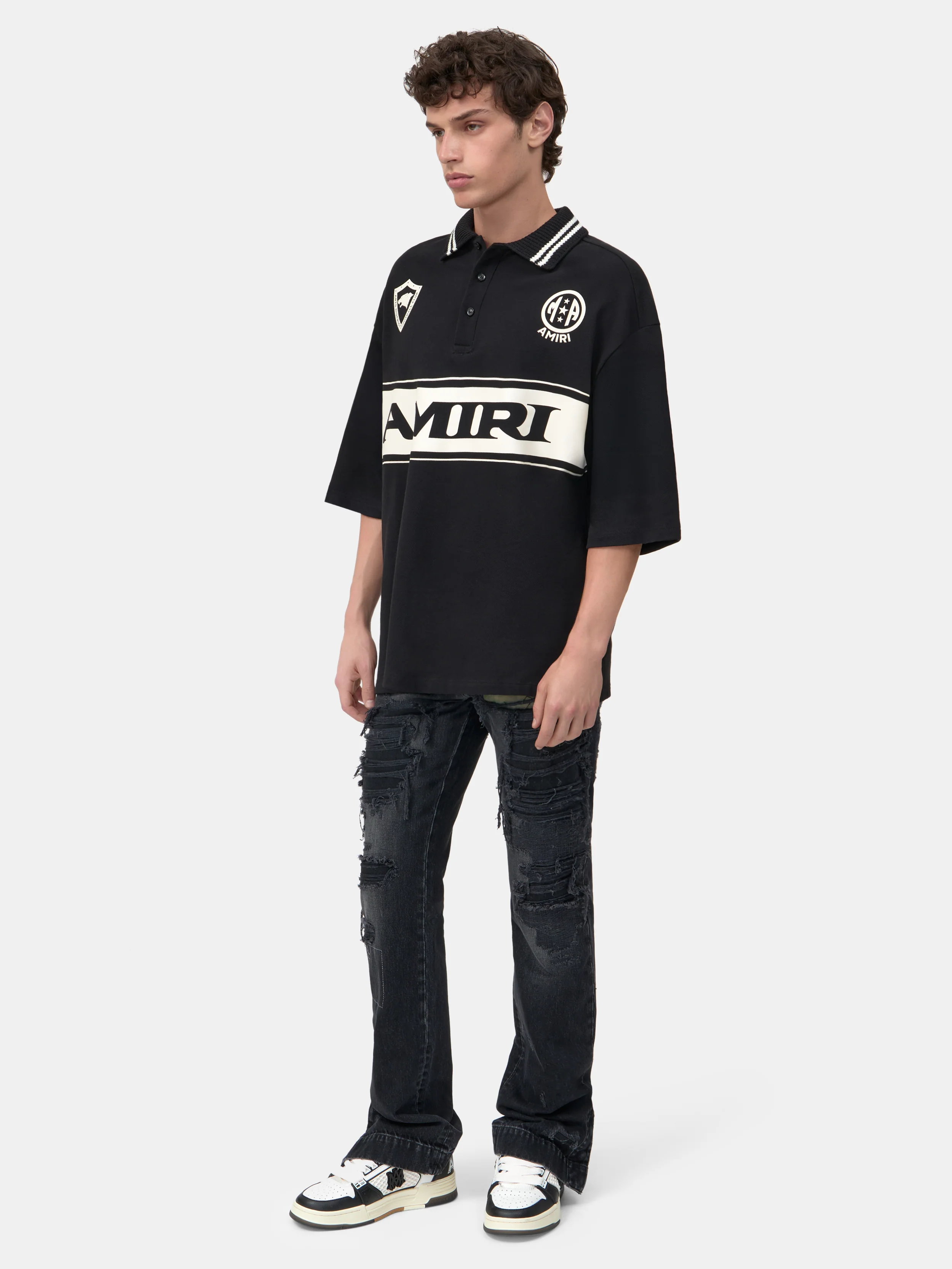 AMIRI SPORT OVERSIZED POLO - Black - Image 3
