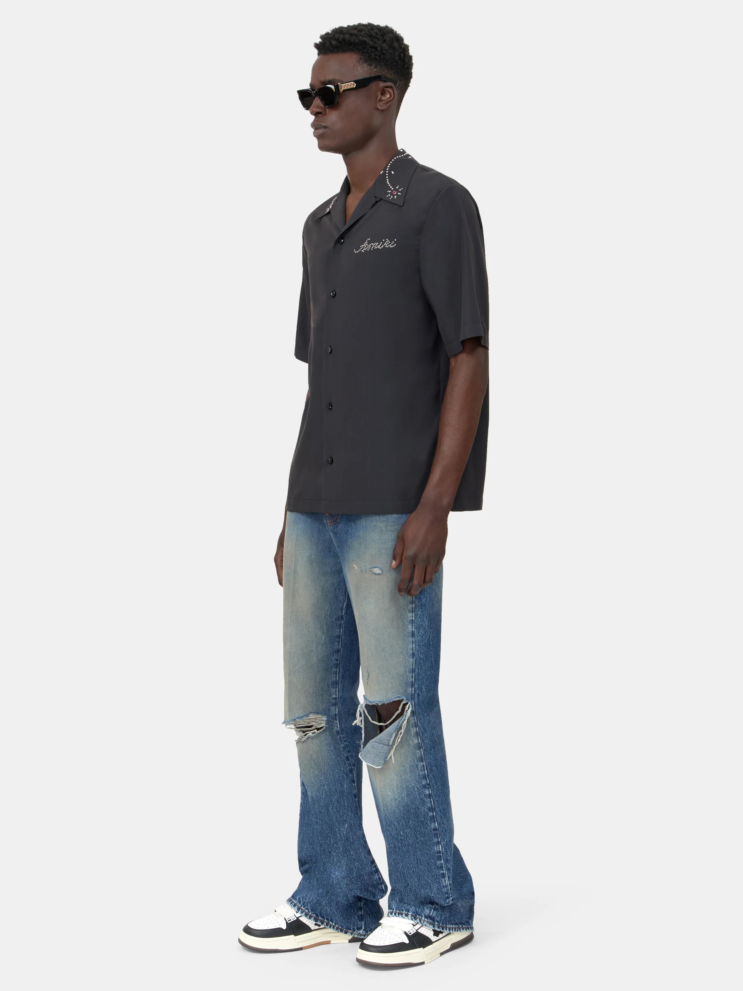 AMIRI STUD CAMP SHIRT - Black - Image 3