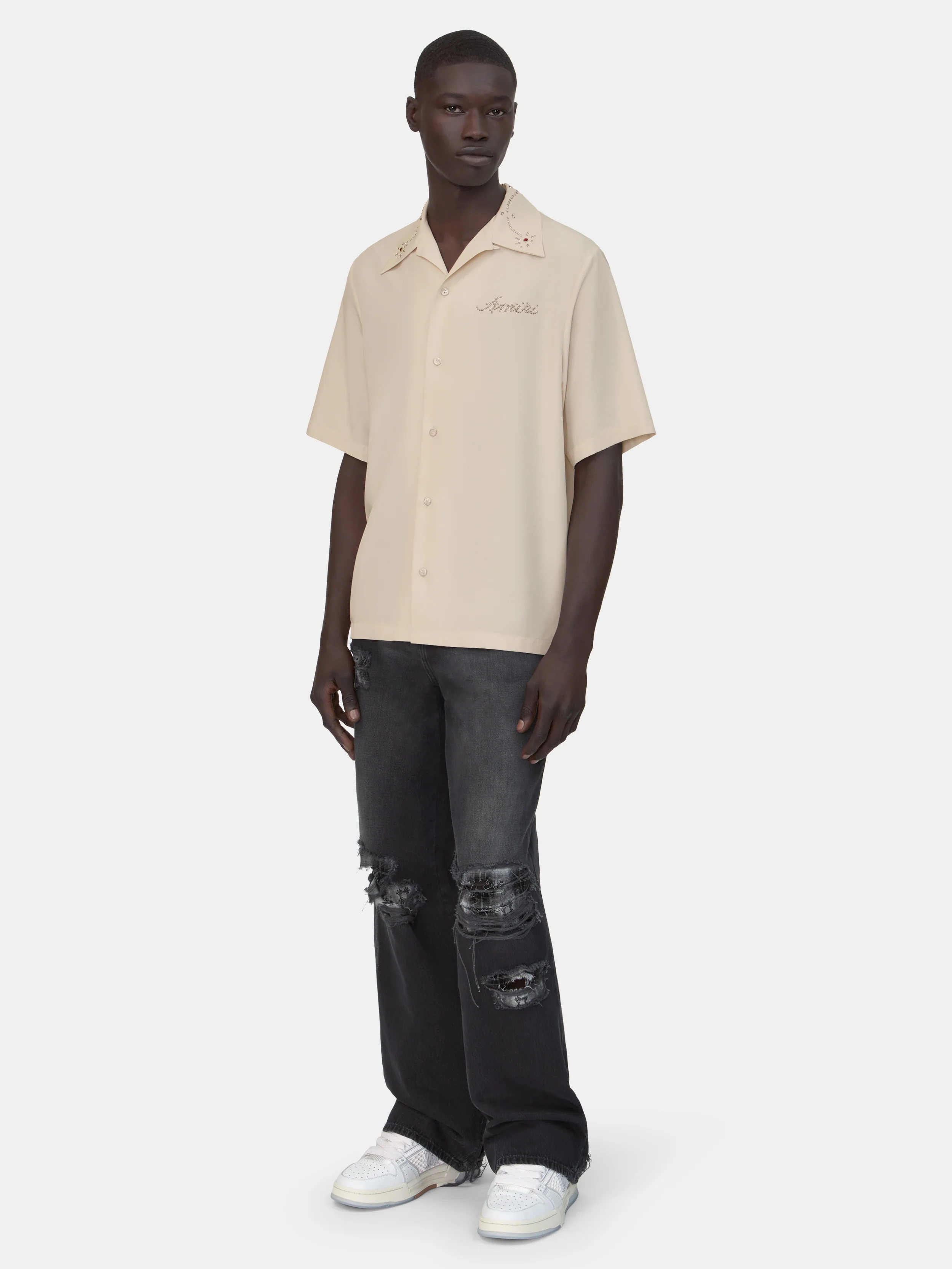 AMIRI STUD CAMP SHIRT - Ivory - Image 3
