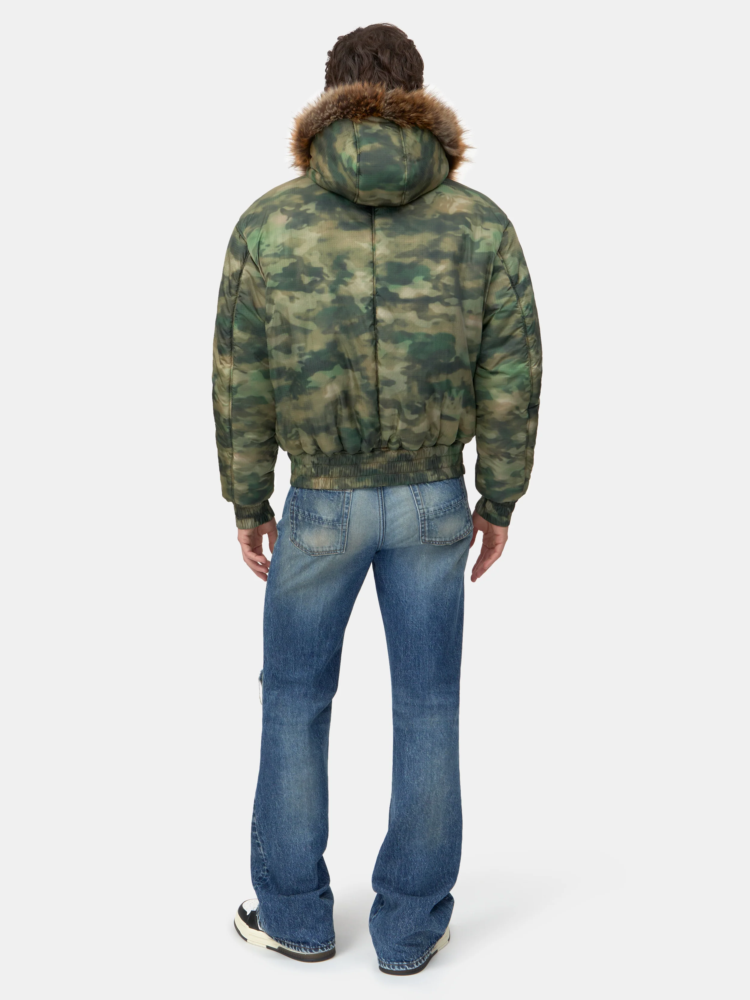 BONES CAMO HOODED DOWN JACKET - Camo - Image 4