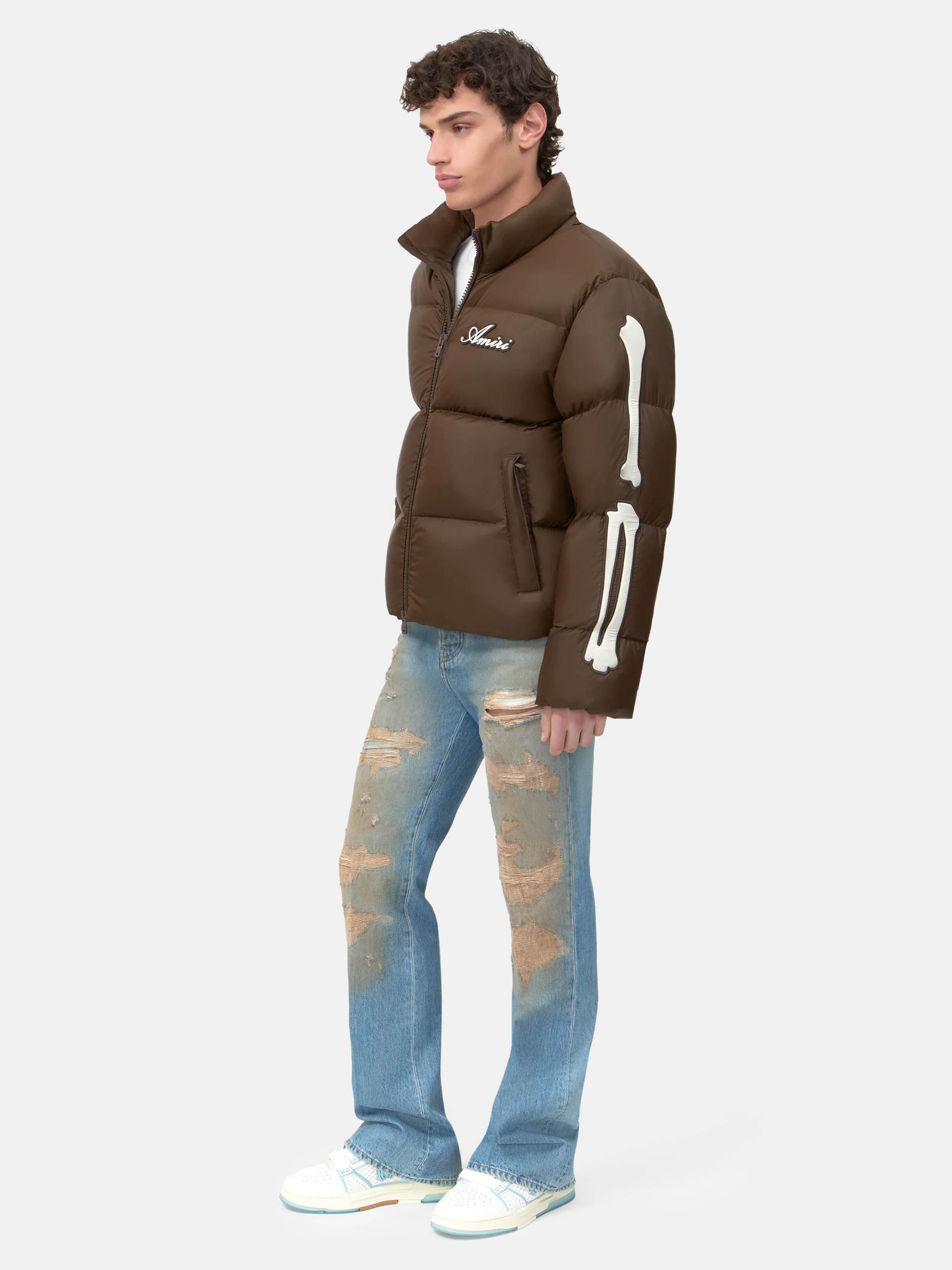 BONES DOWN JACKET - Dark Brown - Image 3