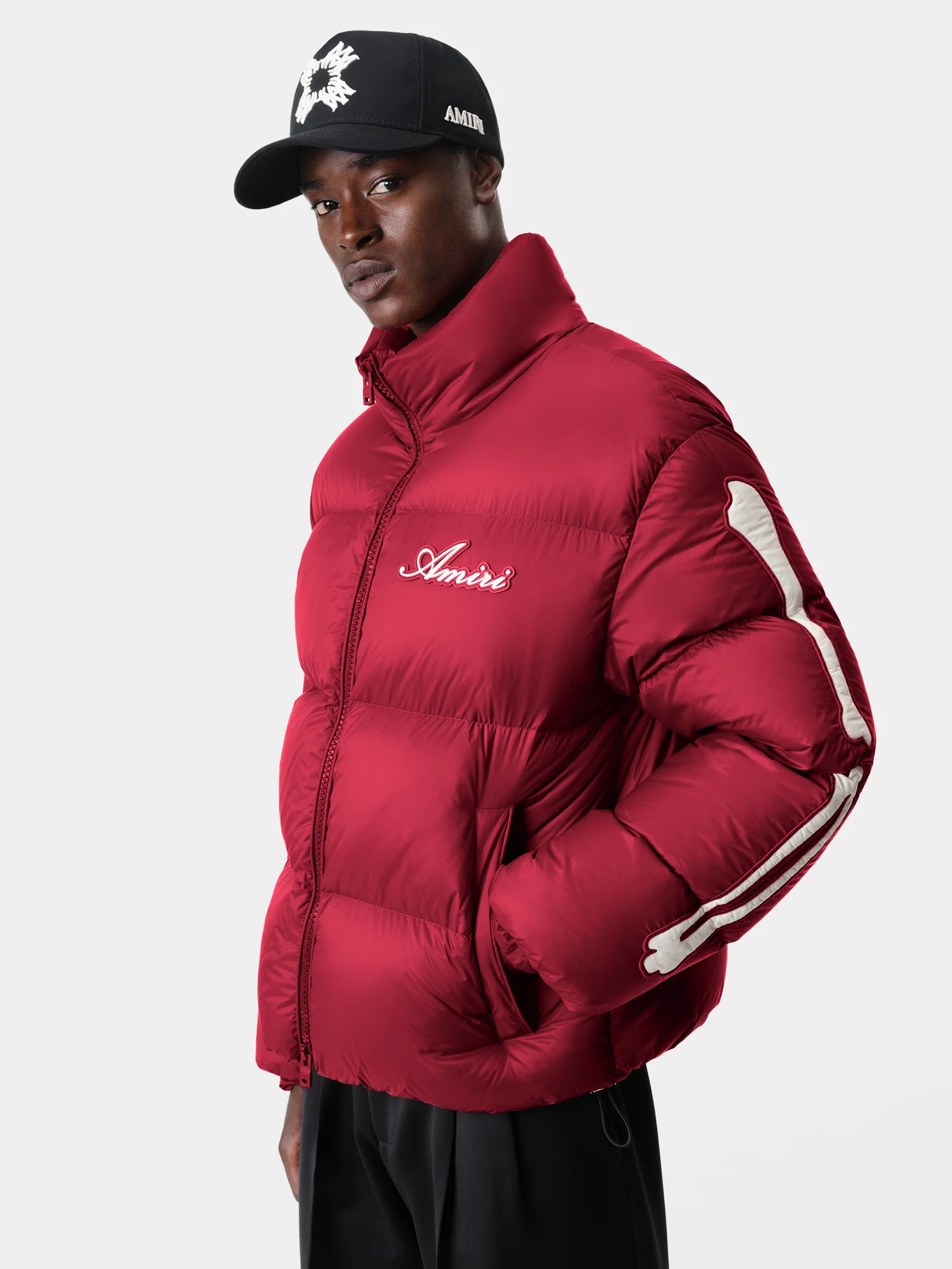 BONES DOWN JACKET - Deep Red - Image 3