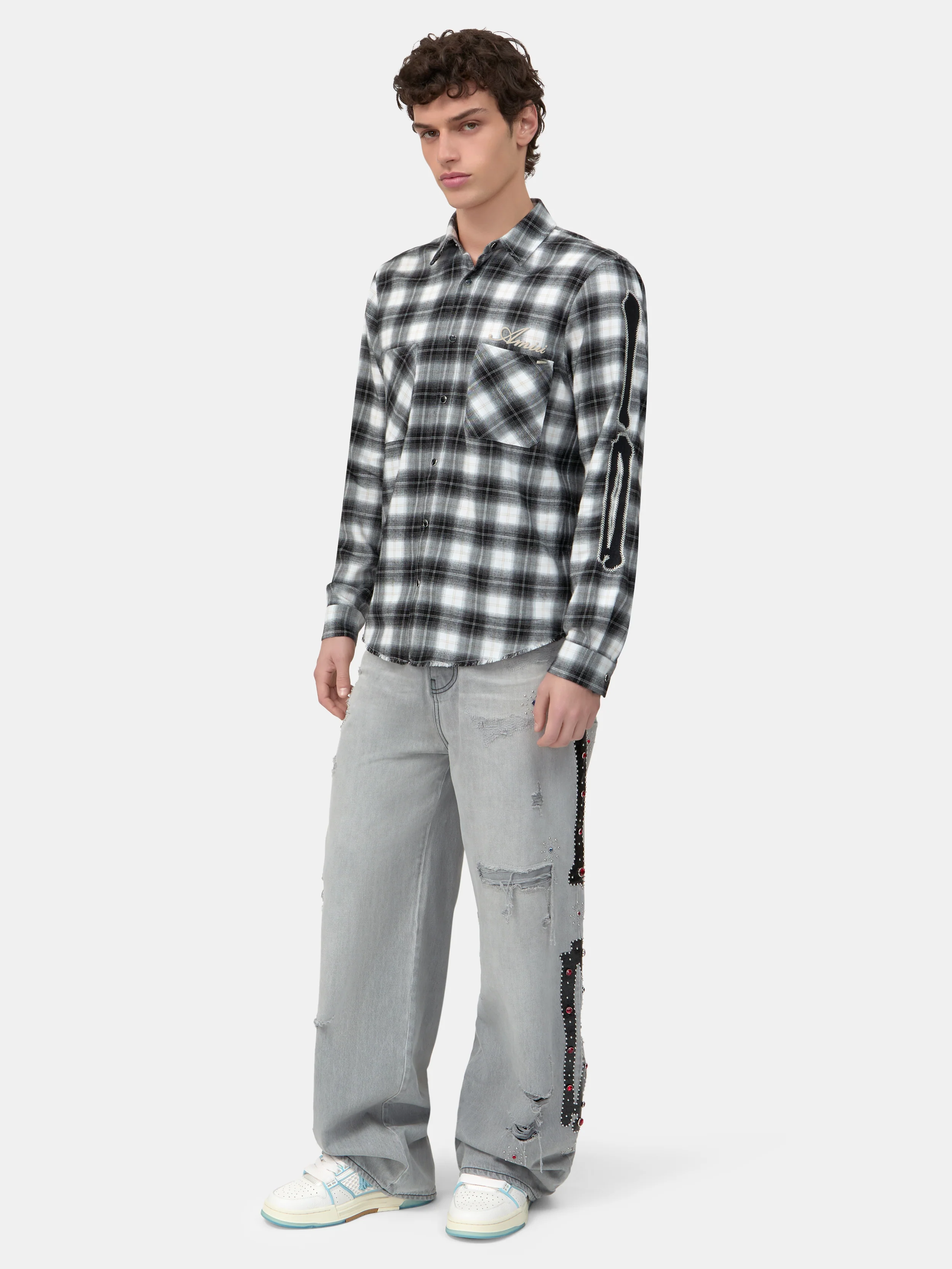 BONES FLANNEL OVERSHIRT - Black - Image 3