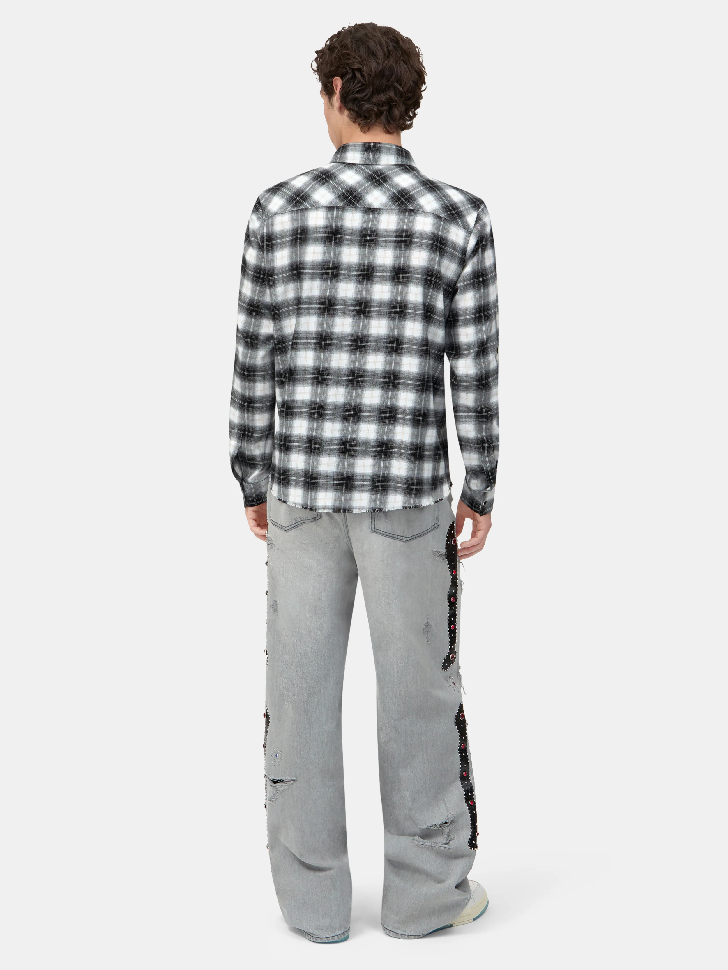 BONES FLANNEL OVERSHIRT - Black - Image 4