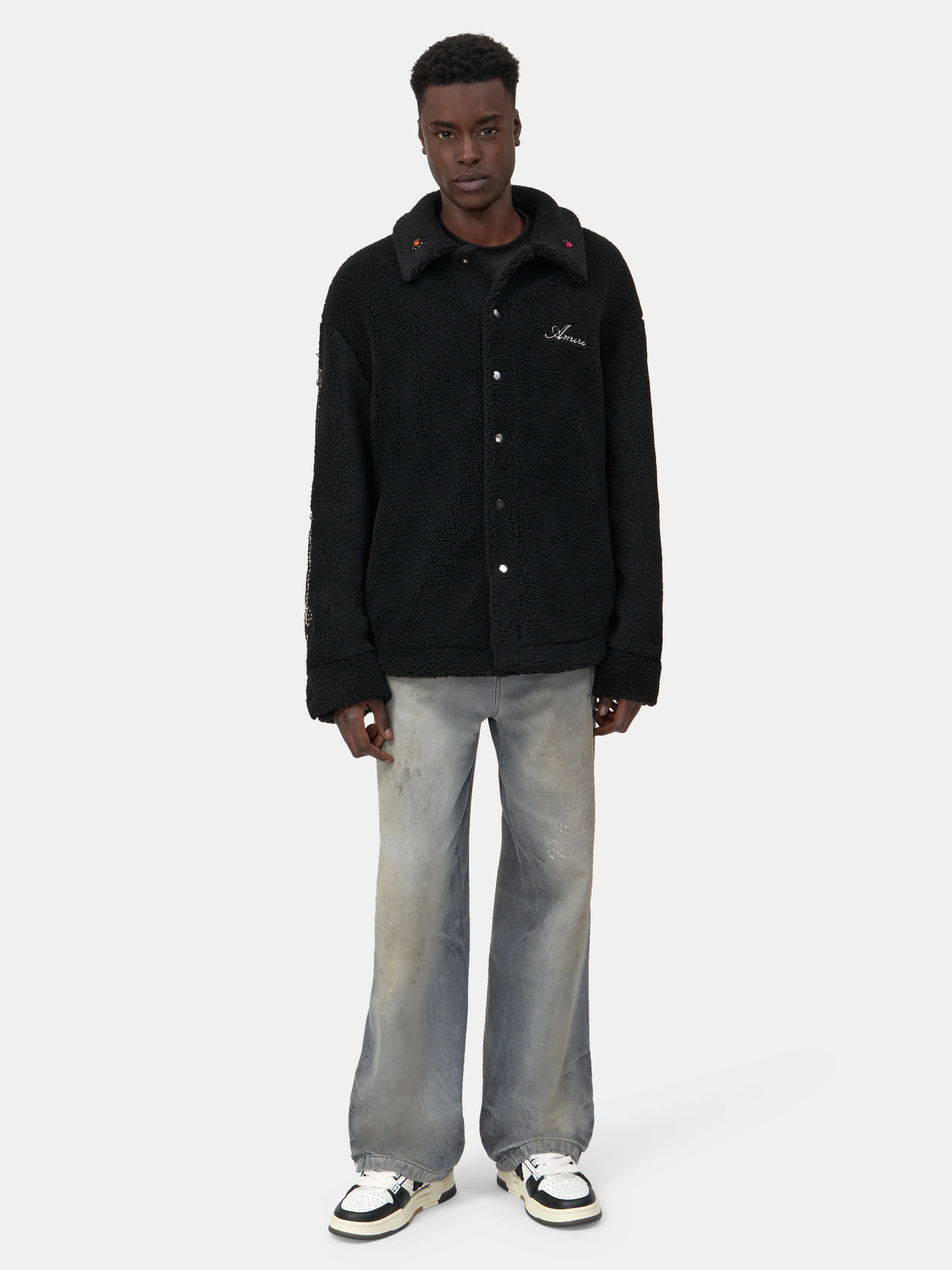 BONES STUDDED OVERSHIRT - Black - Image 2