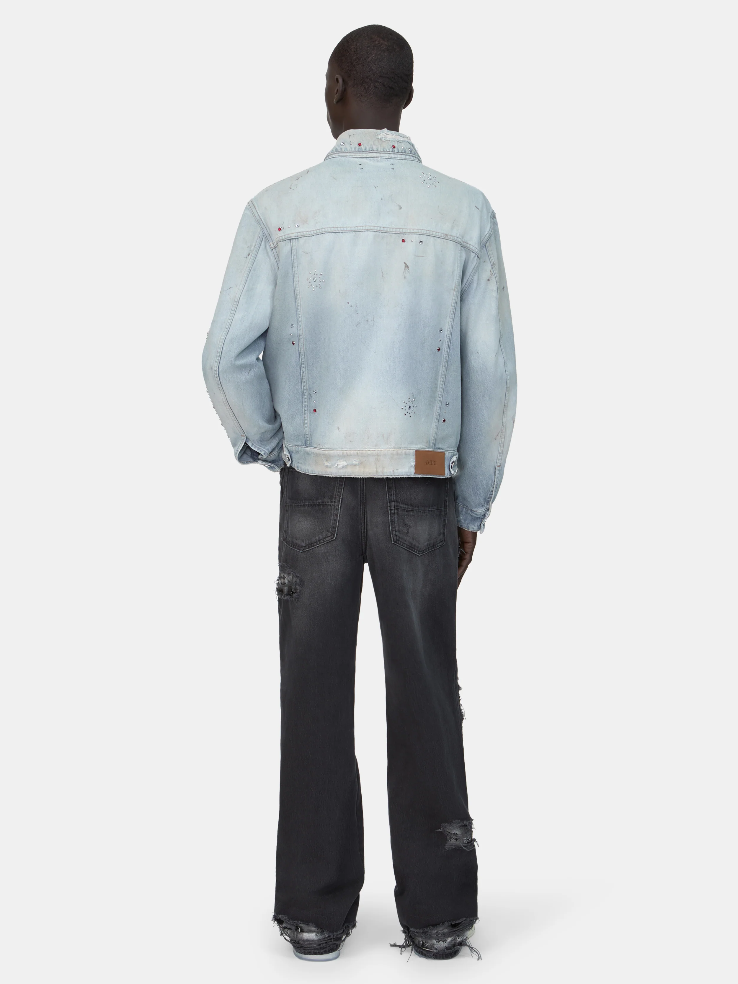 BONES STUDDED TRUCKER JACKET - Perfect Antique Indigo - Image 4