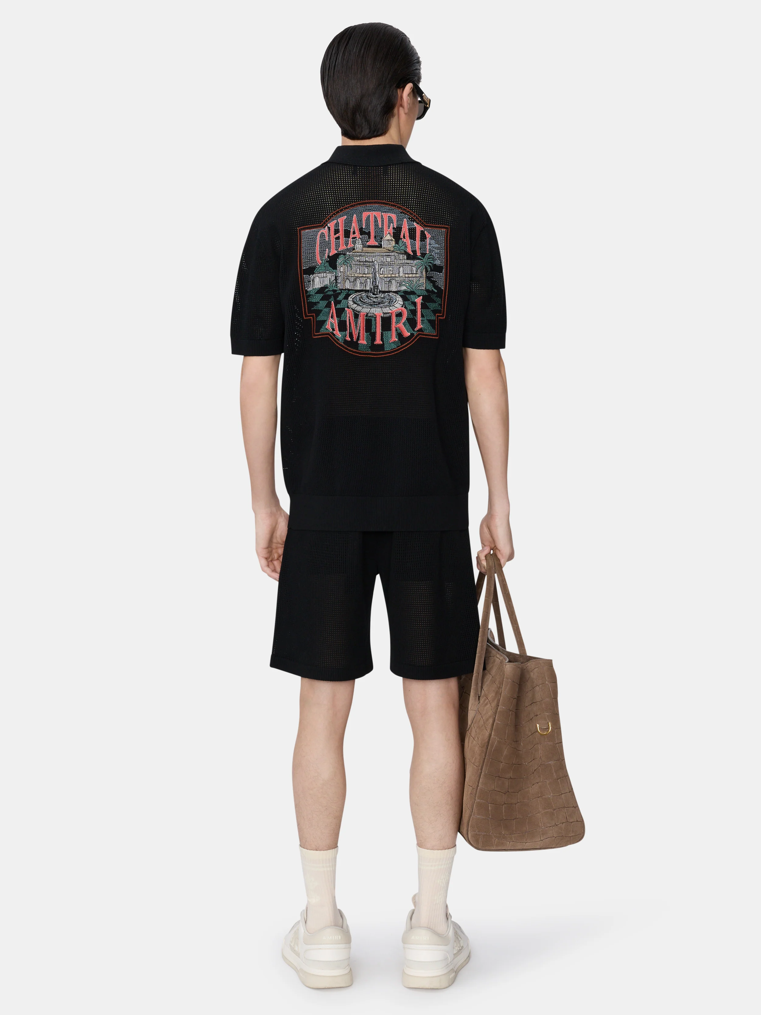 CHATEAU AMIRI CROCHET OVERSIZED SHIRT - Black - Image 4