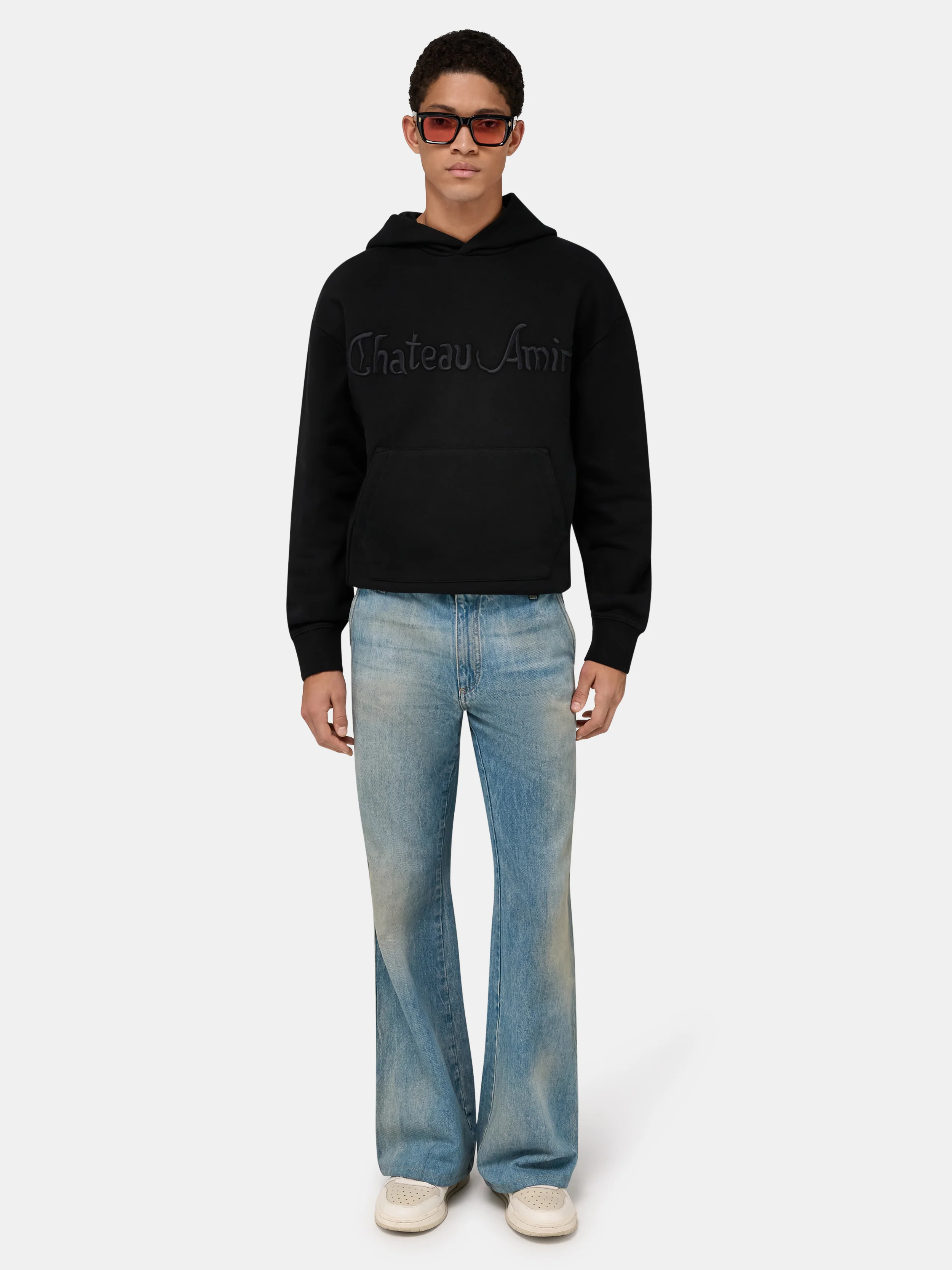 CHATEAU AMIRI TONAL OVERSIZED HOODIE - Black - Image 2