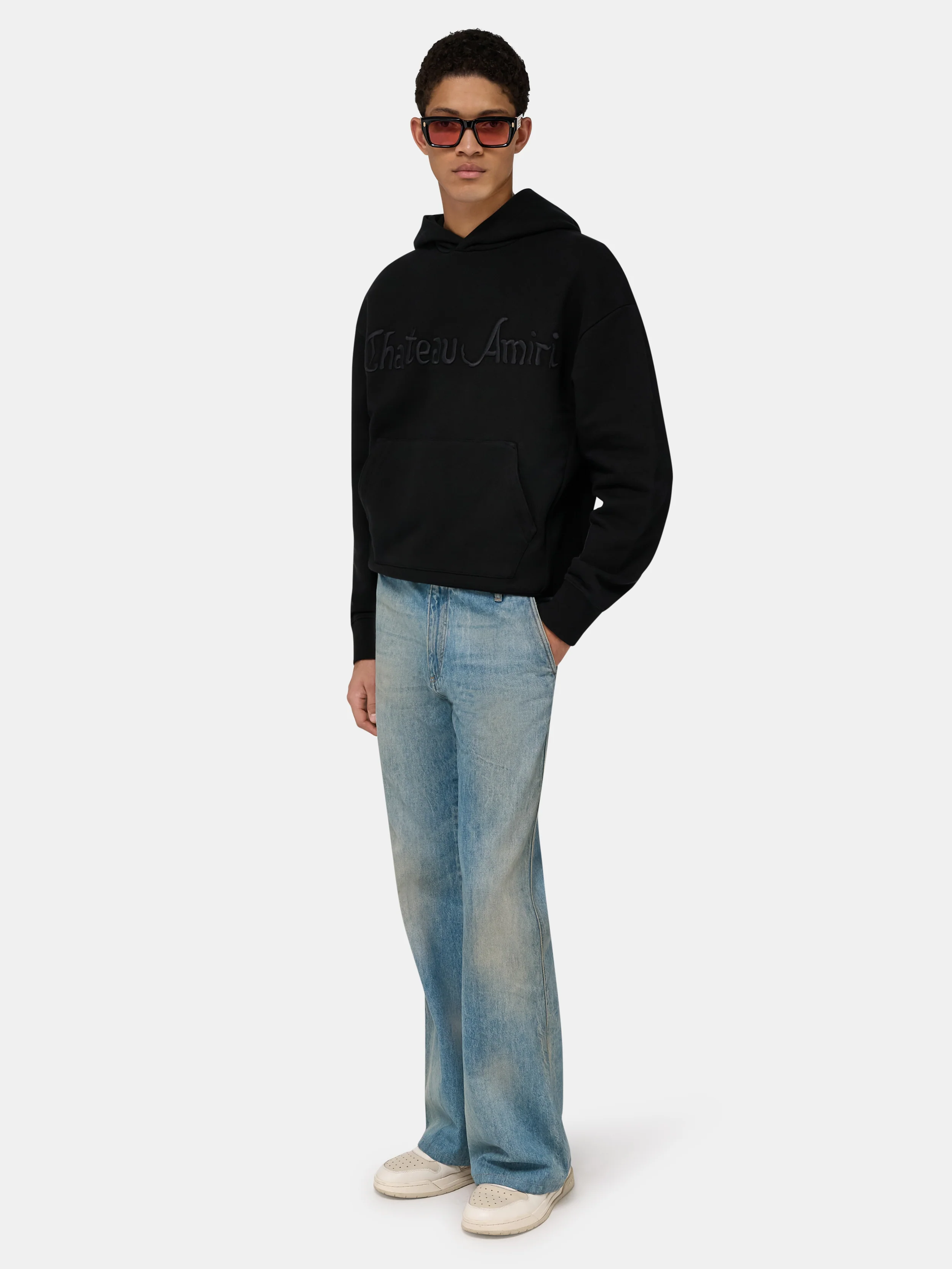 CHATEAU AMIRI TONAL OVERSIZED HOODIE - Black - Image 3