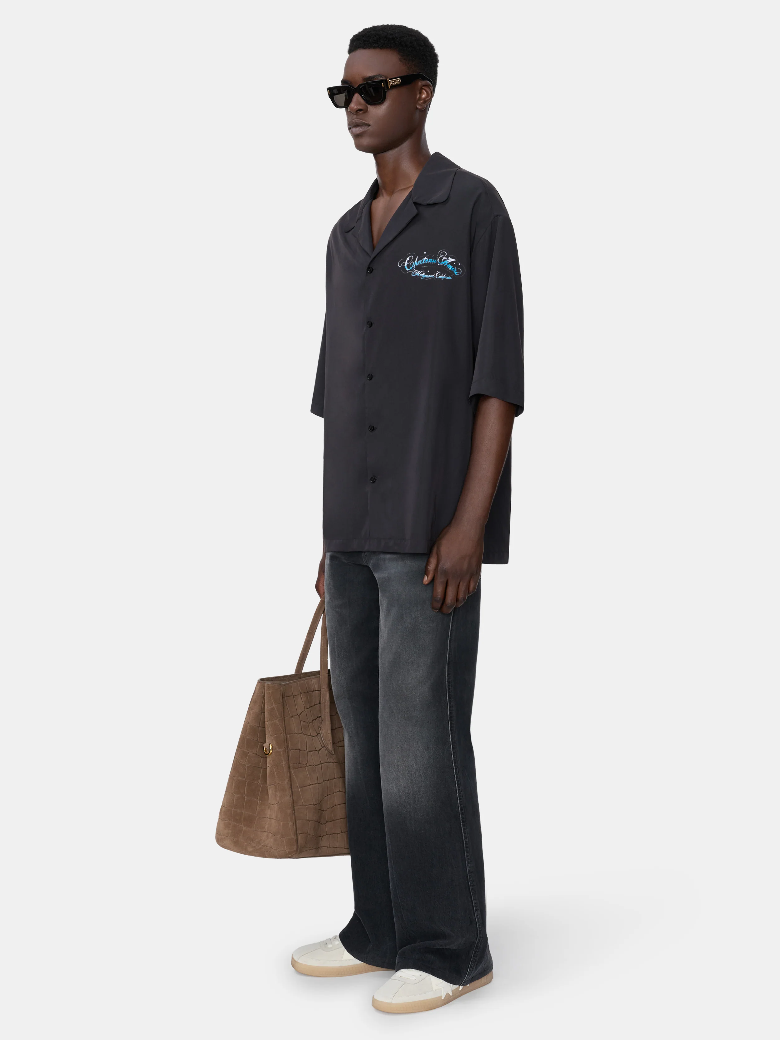 CHATEAU SCRIPT CAMP SHIRT - Black - Image 3