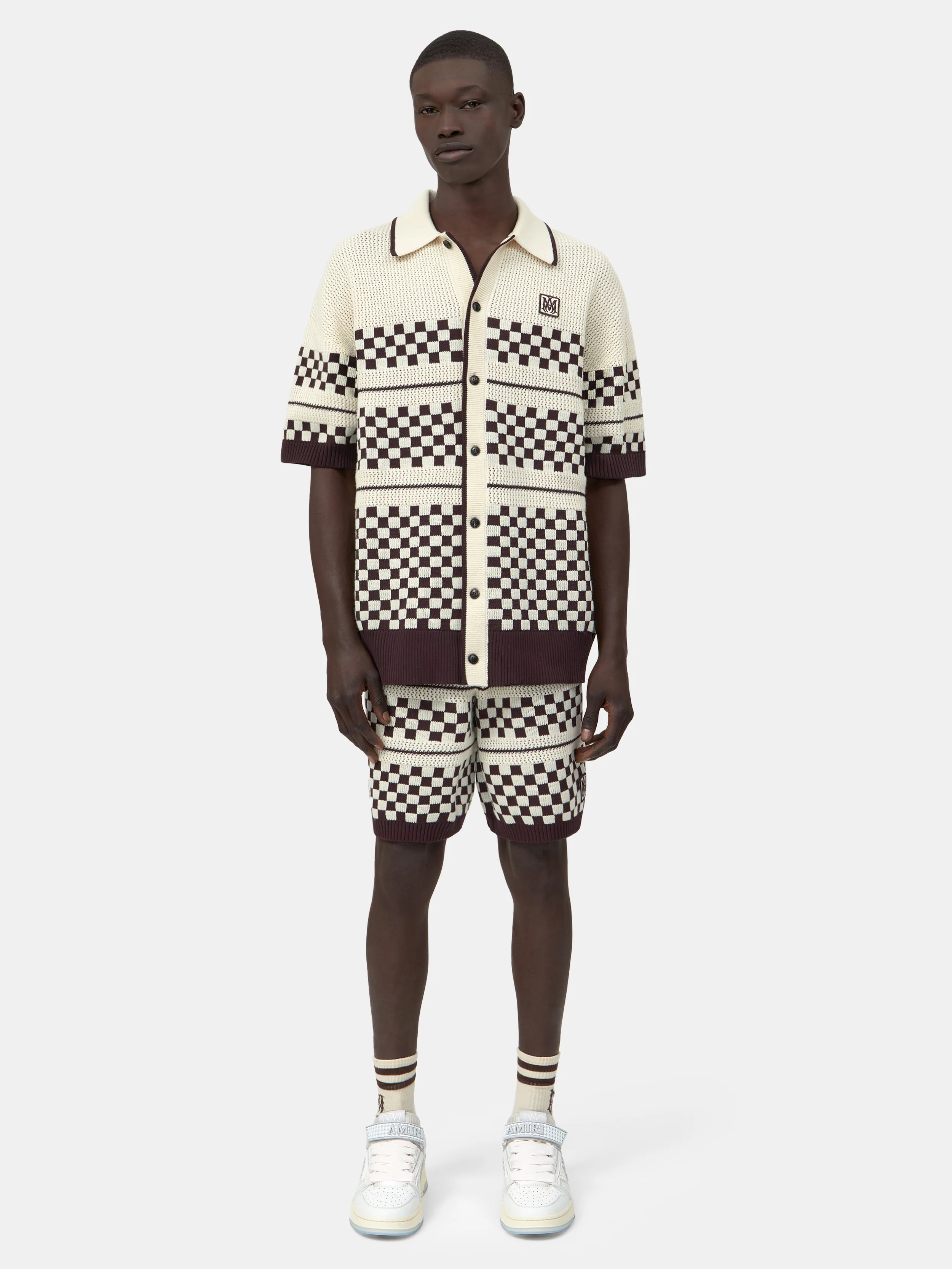 CHECKERED MESH SHORT - Alabaster - Image 2