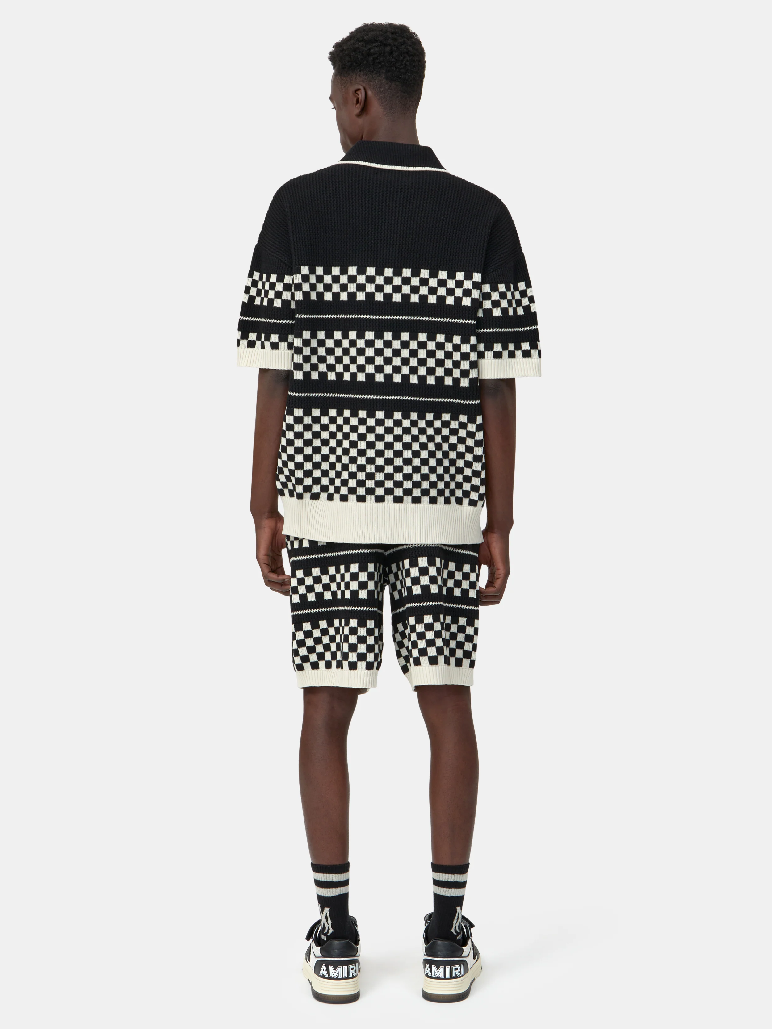 CHECKERED MESH SHORT - Black - Image 4