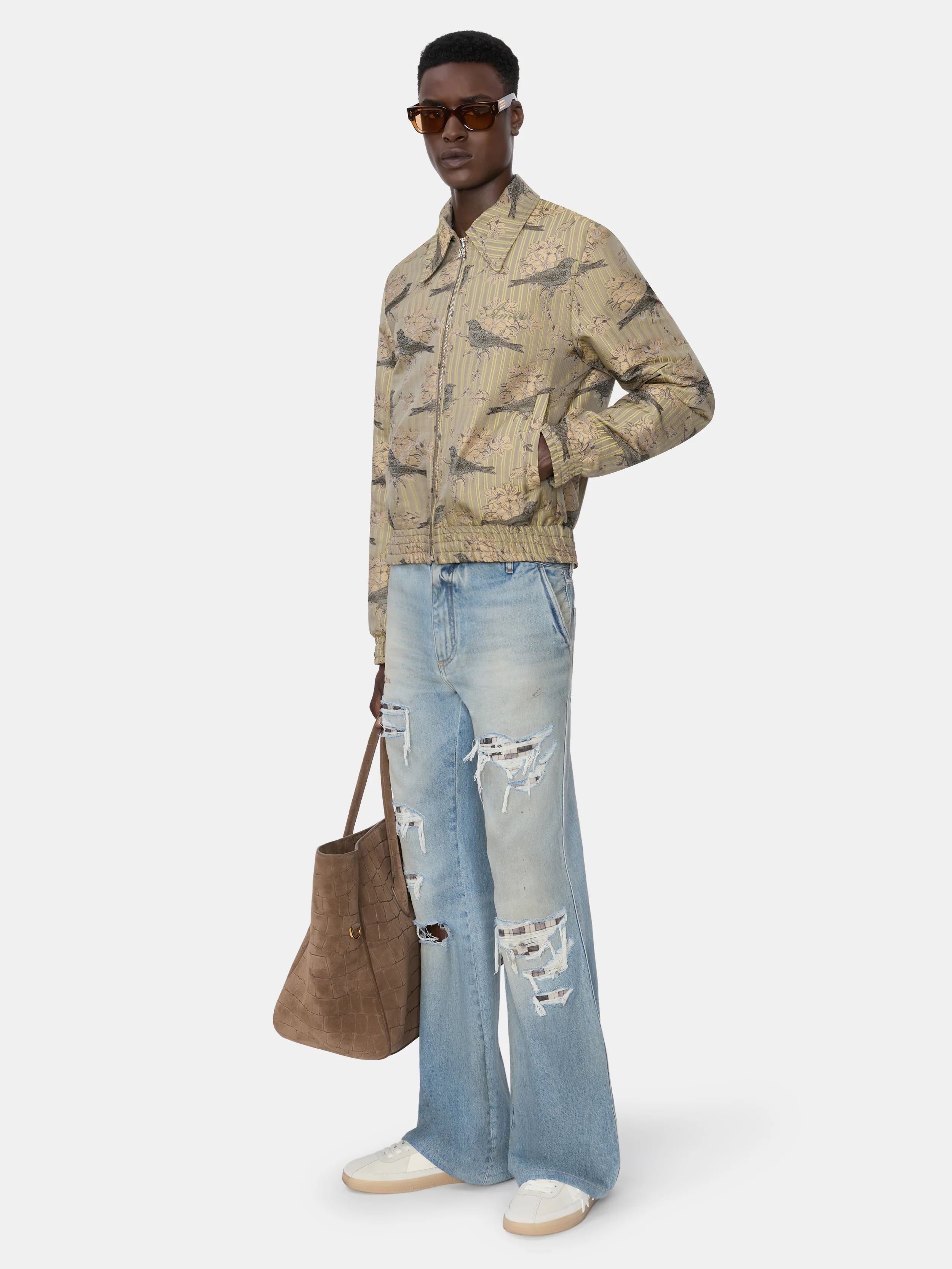 CHECKERED REPAIR BOOTCUT JEAN - Aged Indigo - Image 3