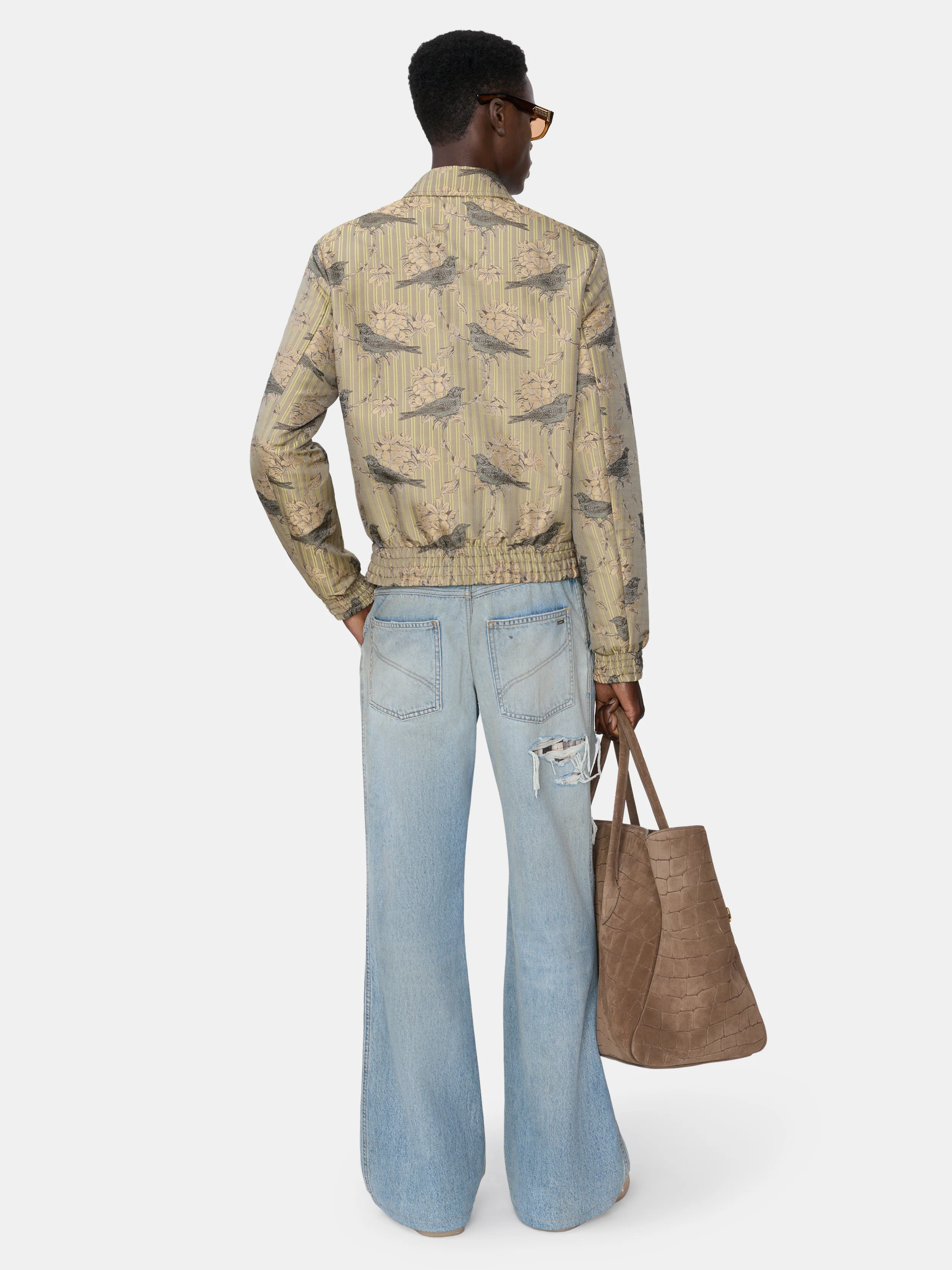 CHECKERED REPAIR BOOTCUT JEAN - Aged Indigo - Image 4