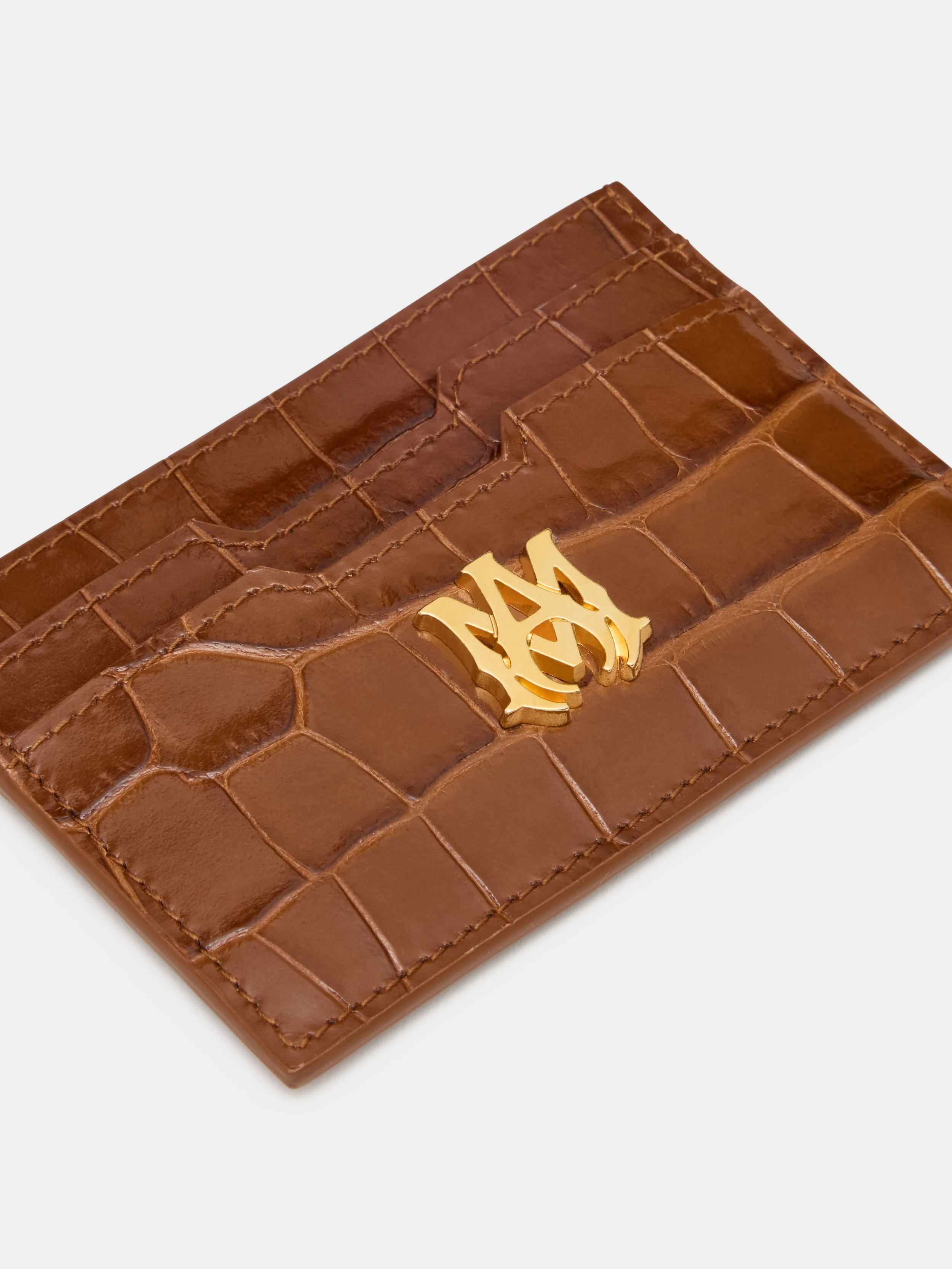 CROC EMBOSSED CARD HOLDER - MALT - Image 3