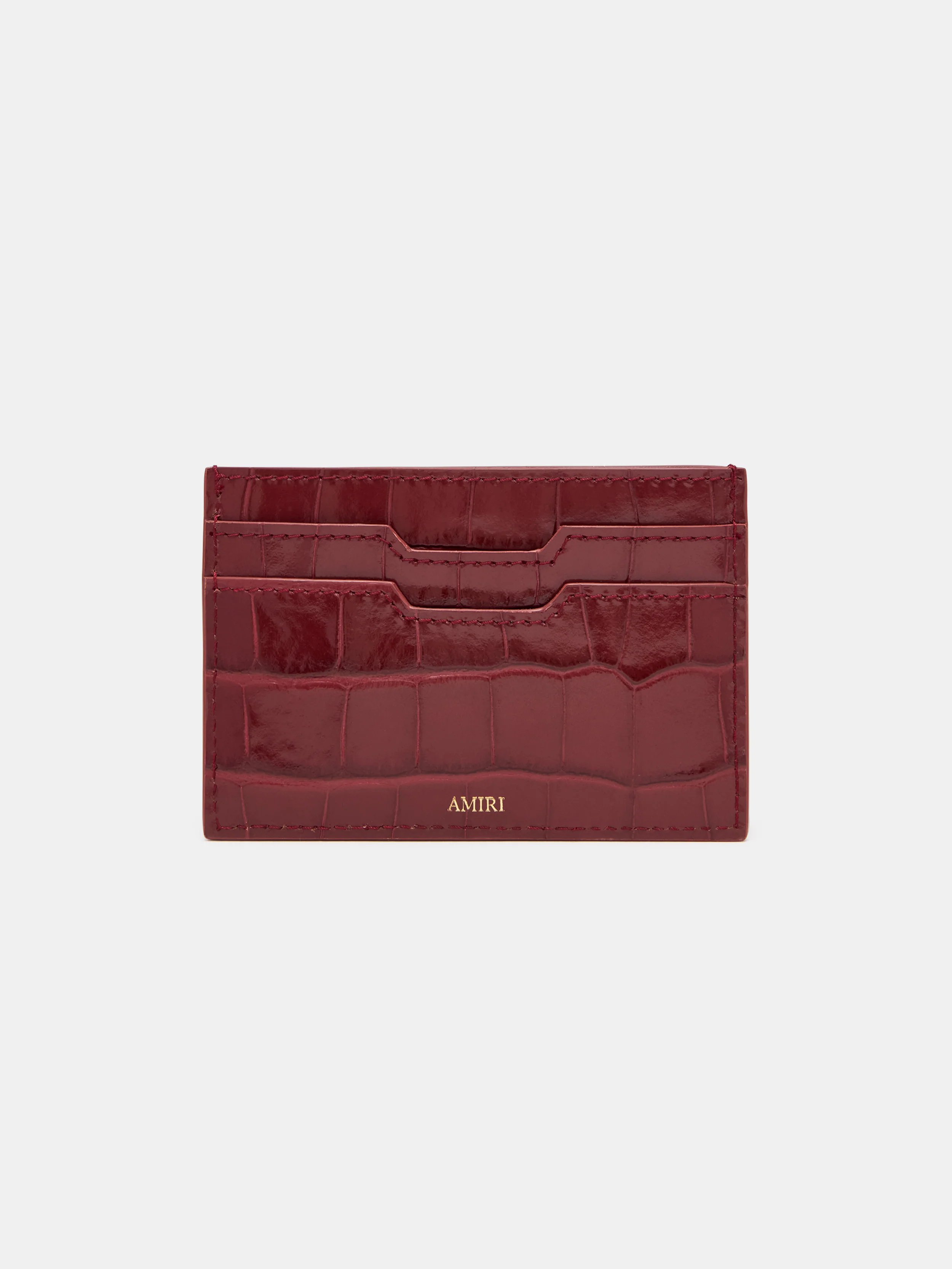 CROC EMBOSSED CARD HOLDER - WINE - Image 2