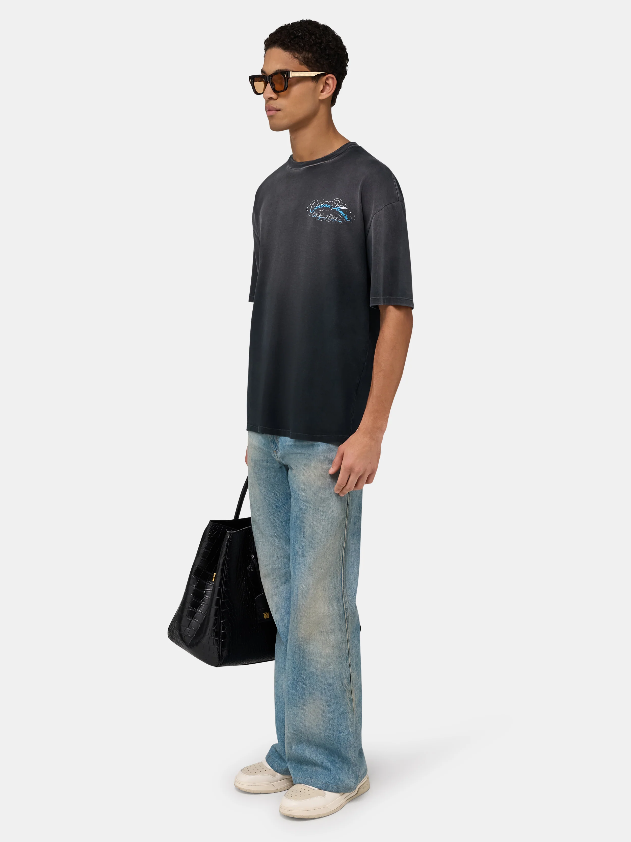 CRYSTAL CHATEAU SCRIPT OVERSIZED TEE - Black - Image 3