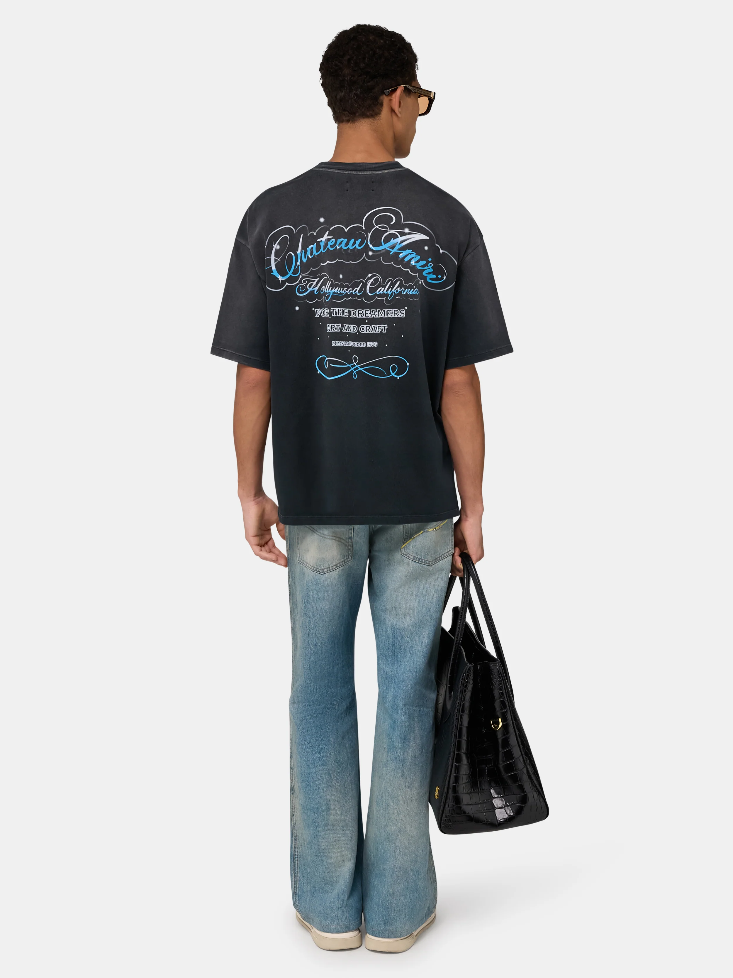 CRYSTAL CHATEAU SCRIPT OVERSIZED TEE - Black - Image 4