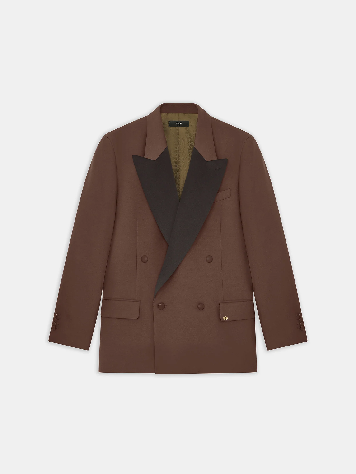 DOUBLE-BREASTED BLAZER - DARK BROWN