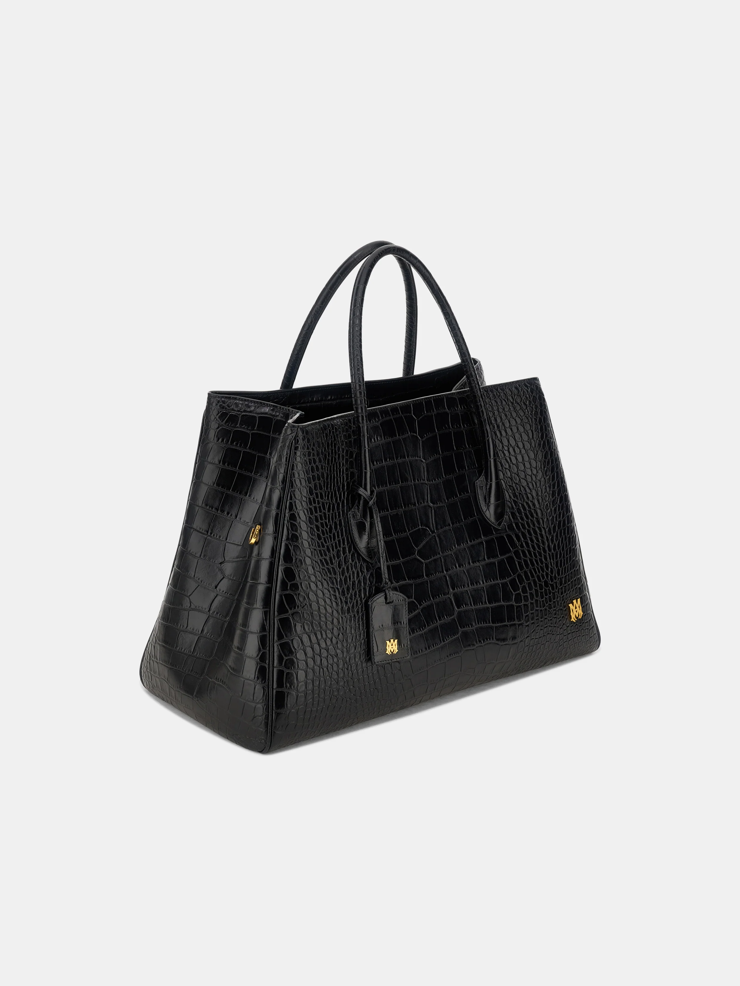 EMBOSSED CROC HONEY 50 TOTE - Black - Image 3