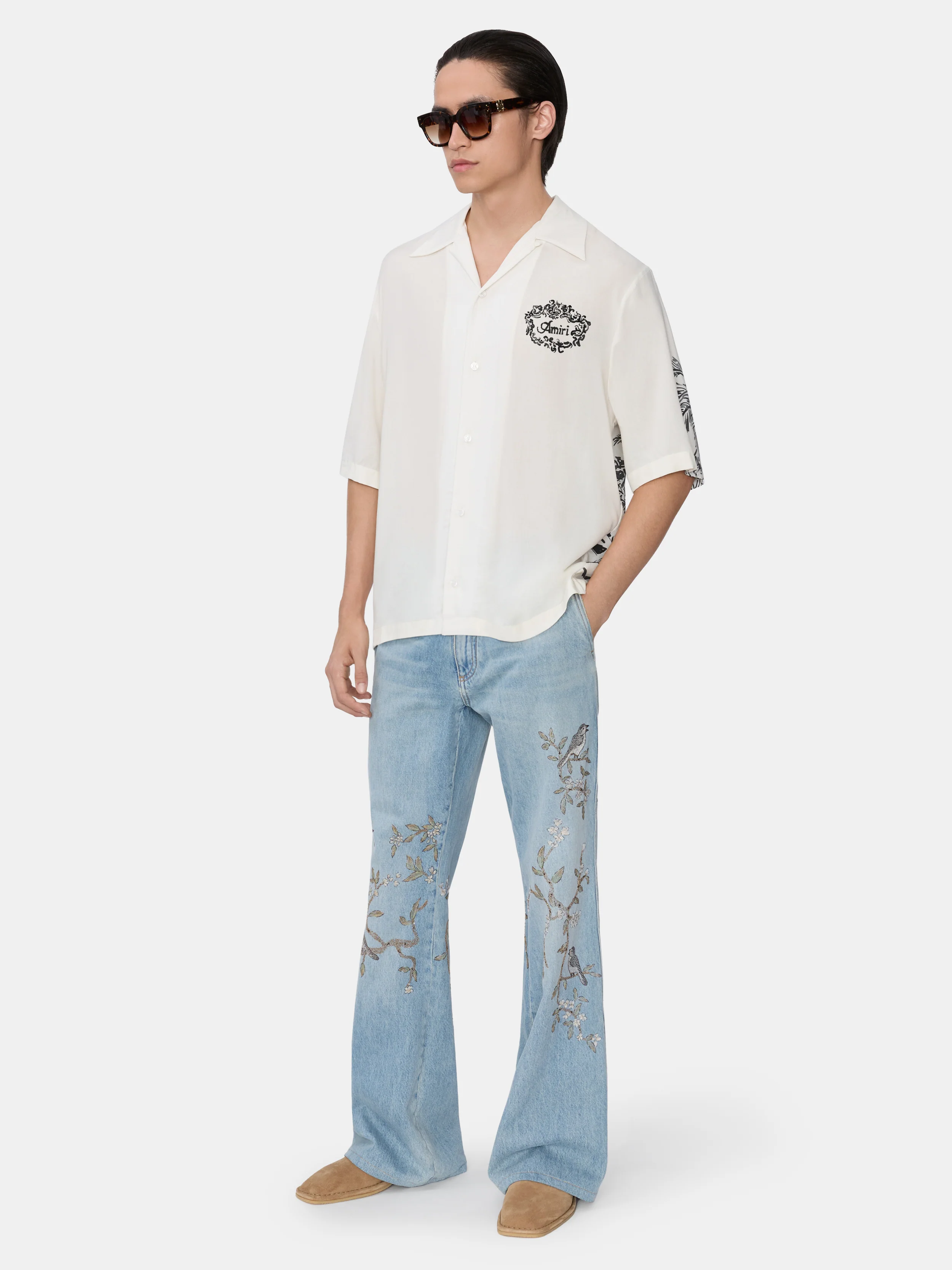 FLORAL EMBELLISHED JEAN - Sunset Blue - Image 3