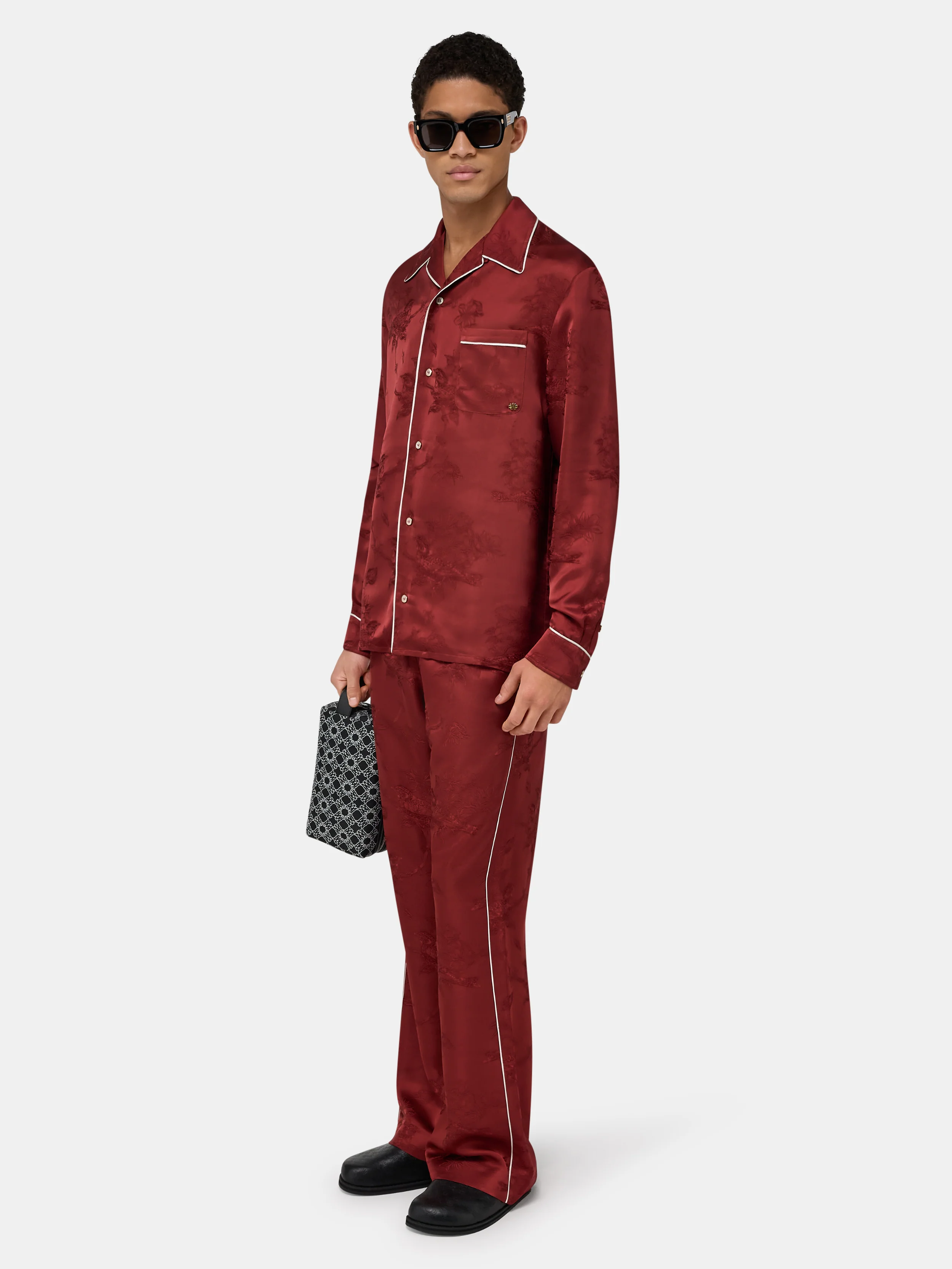 FLORAL JACQUARD PULL ON PANT - Terracotta - Image 3