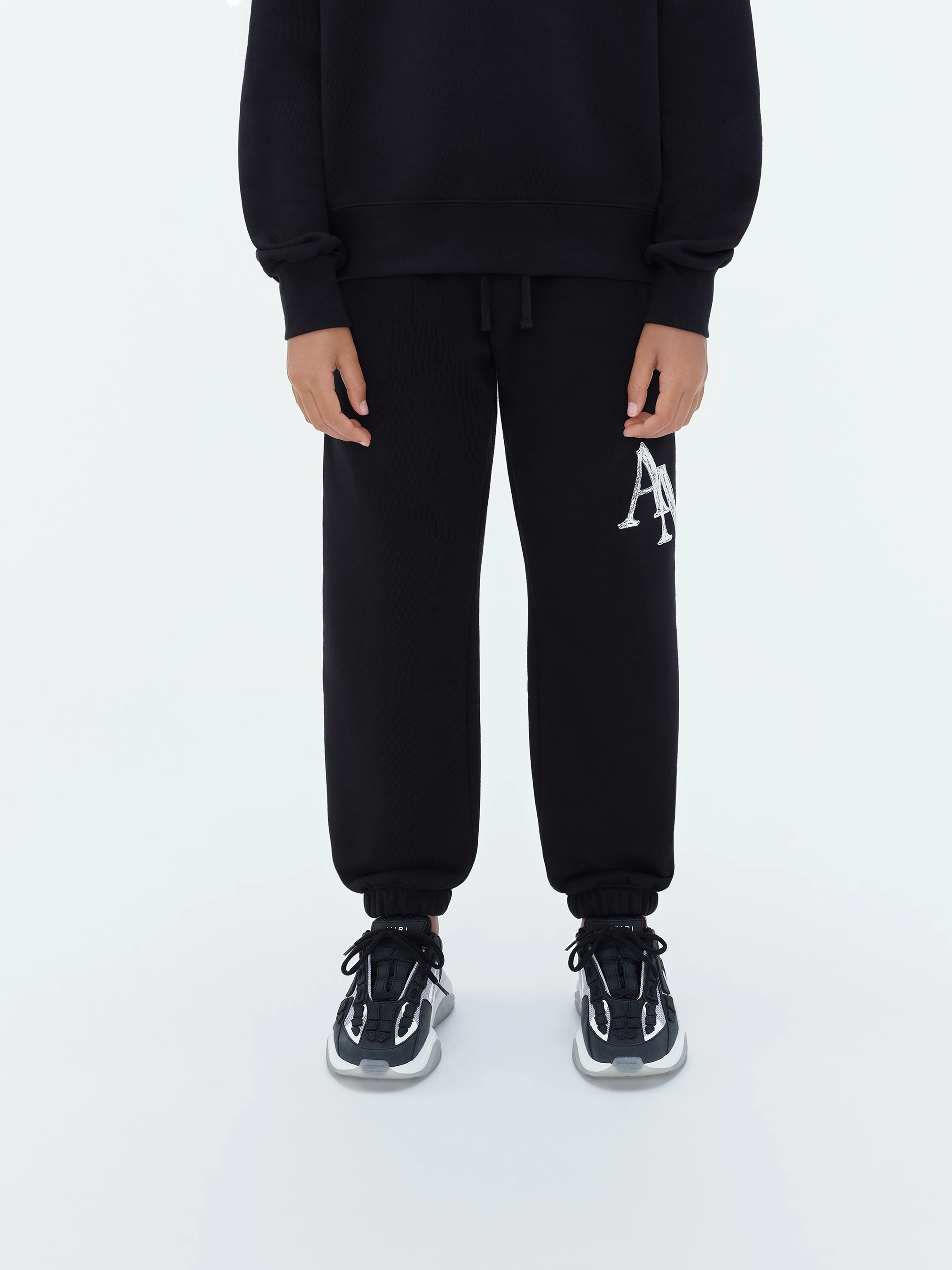 KIDS - AMIRI STAGGERED SCRIBBLE SWEATPANT - Black - Image 3