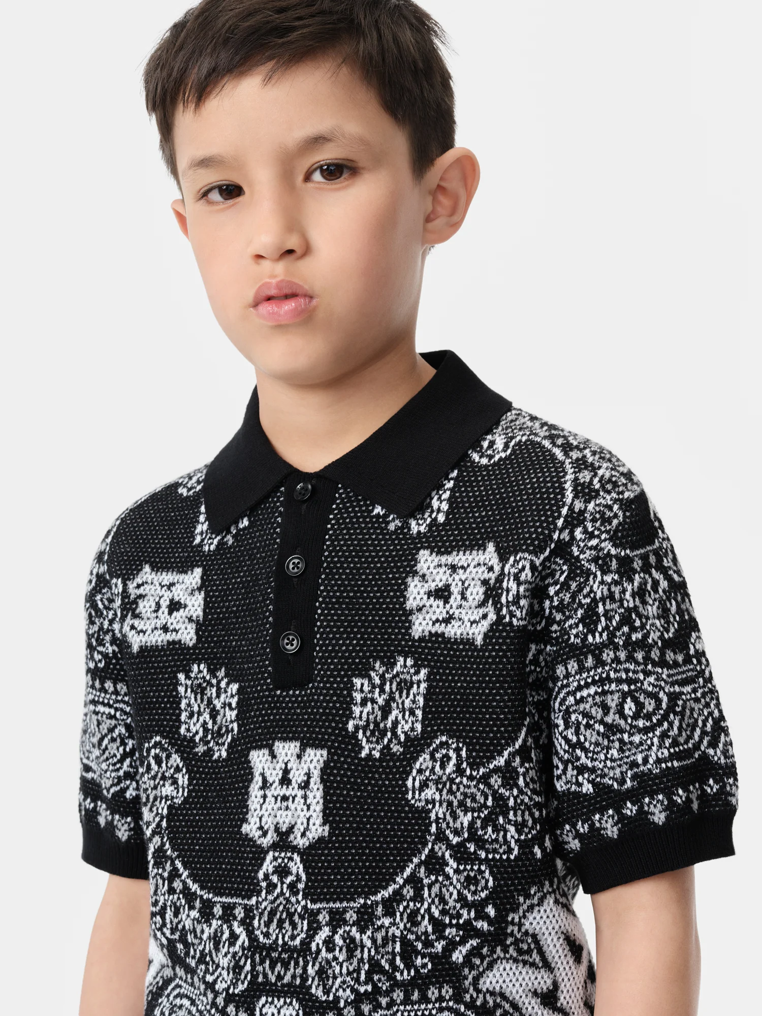 KIDS - KIDS' BANDANA POLO - Black - Image 5