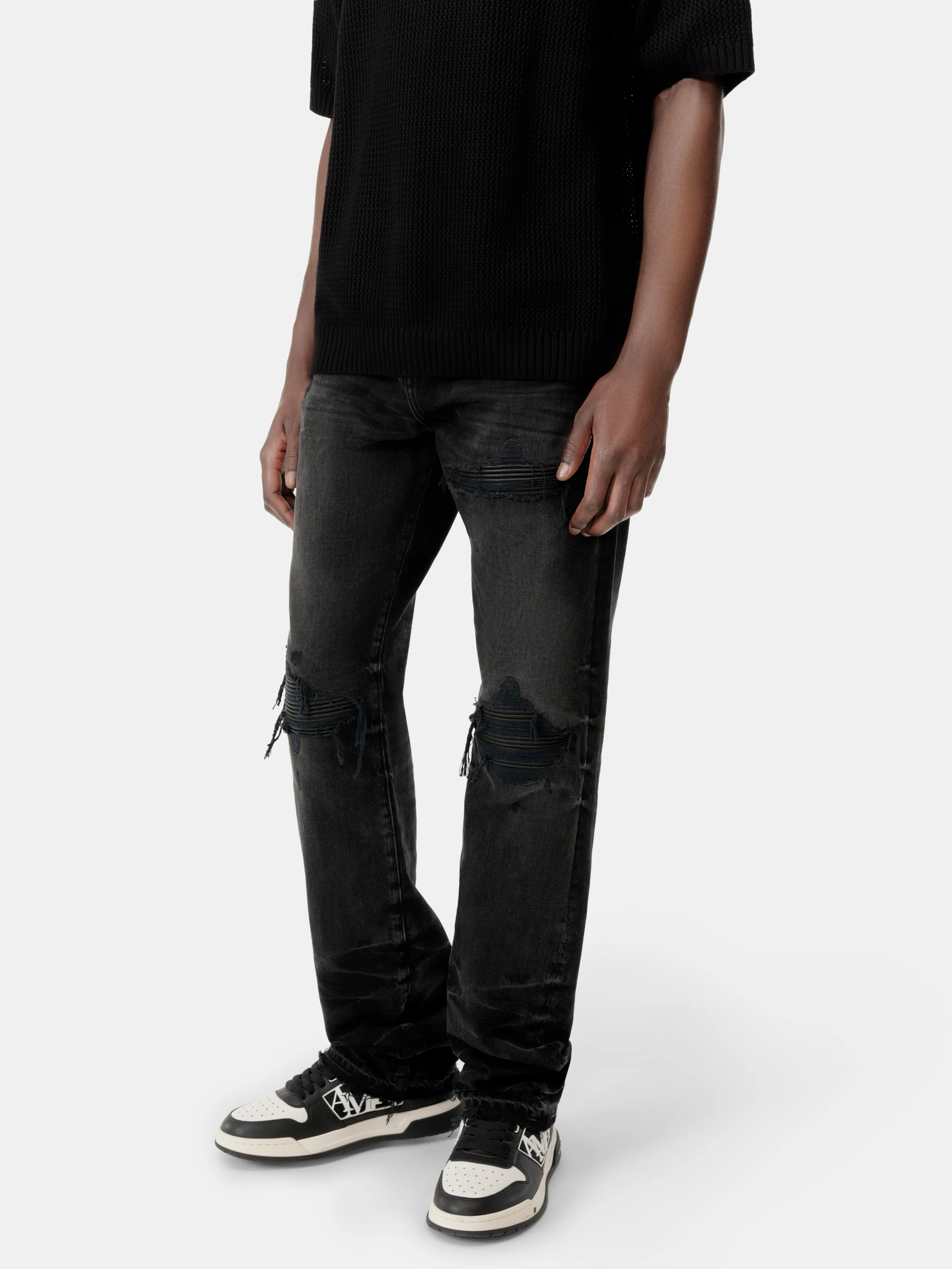 LEATHER STRAIGHT MX1 JEAN - Vintage Black - Image 4