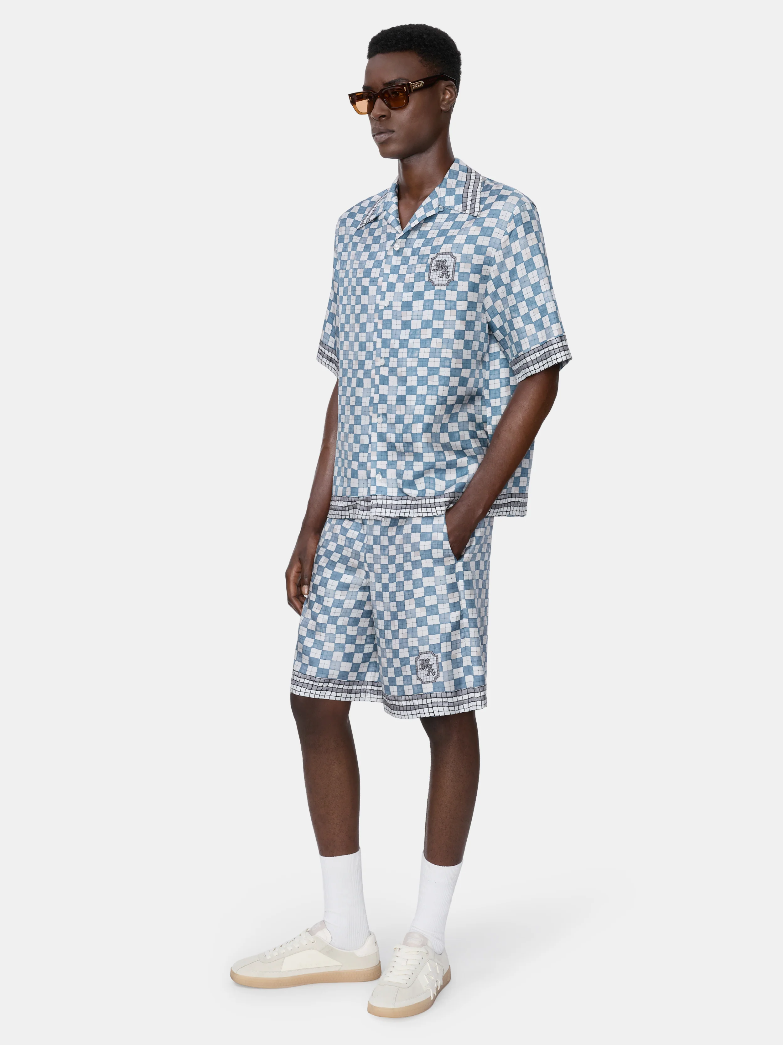 MA CHECKERED BOWLING SHIRT - Steel - Image 3