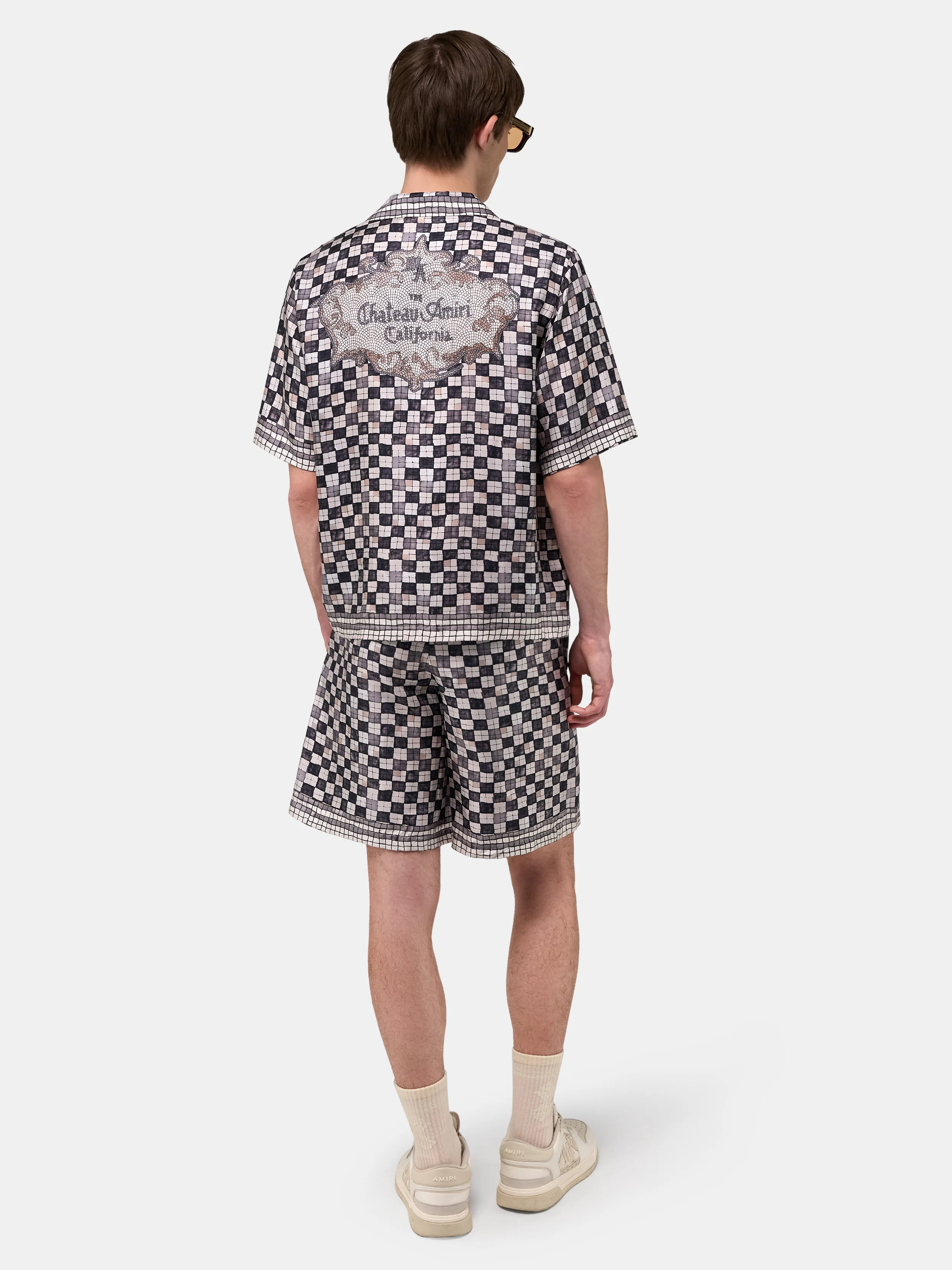 MA CHECKERED BOWLING SHIRT - Taupe - Image 4