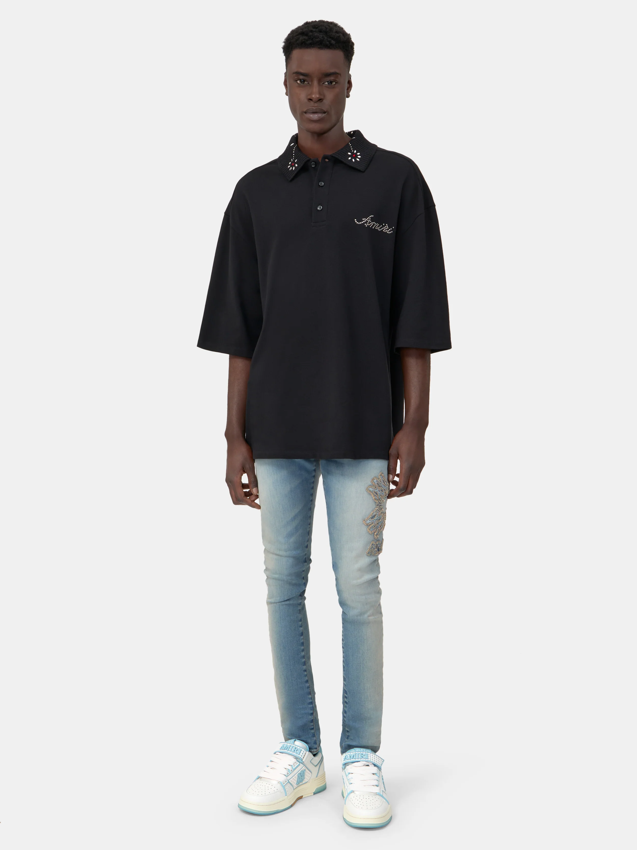 MA QUAD APPLIQUE SKINNY JEAN - Dust Indigo - Image 2