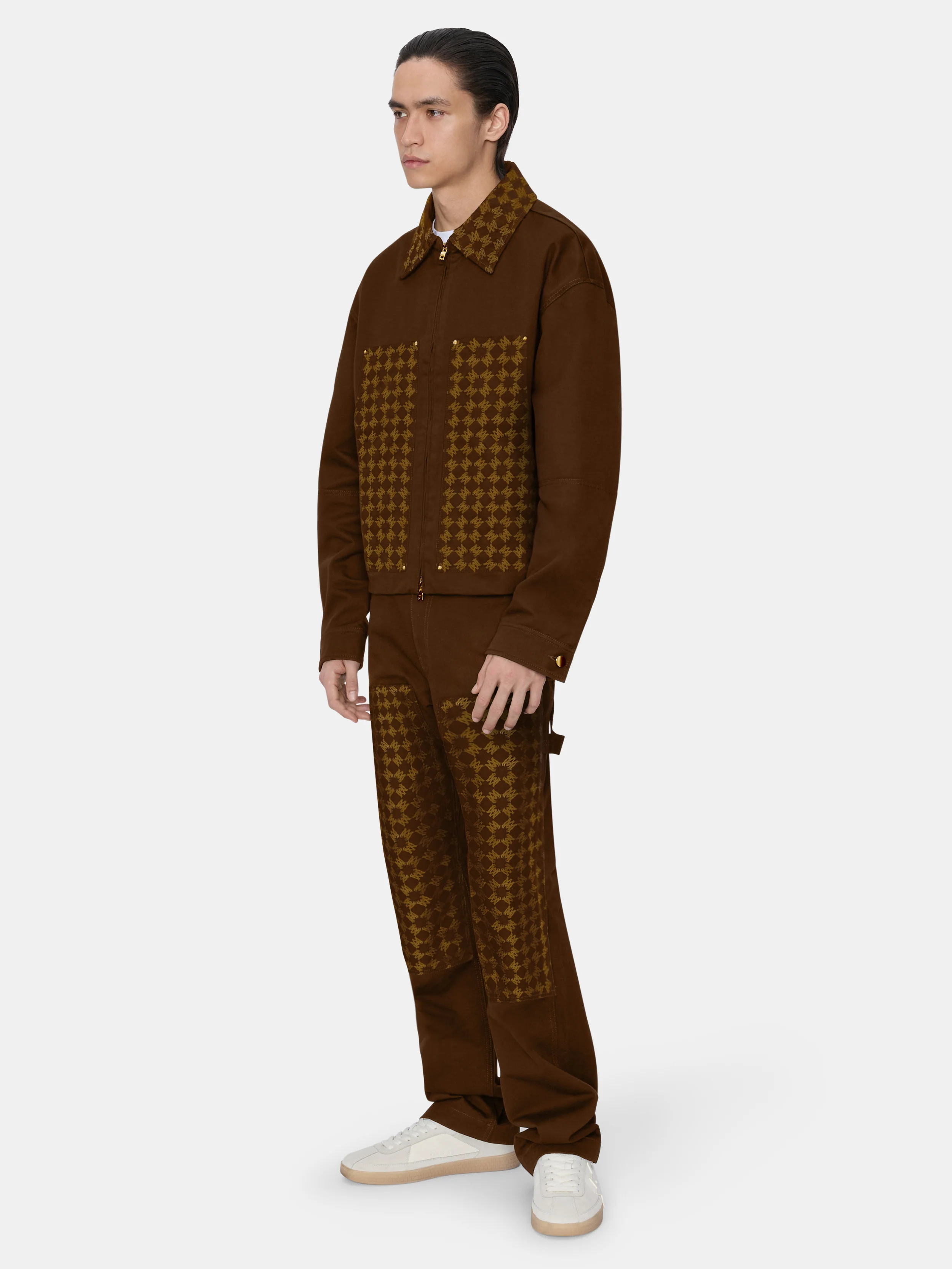 MA QUAD JACQUARD WORK JACKET - Dark Brown - Image 3