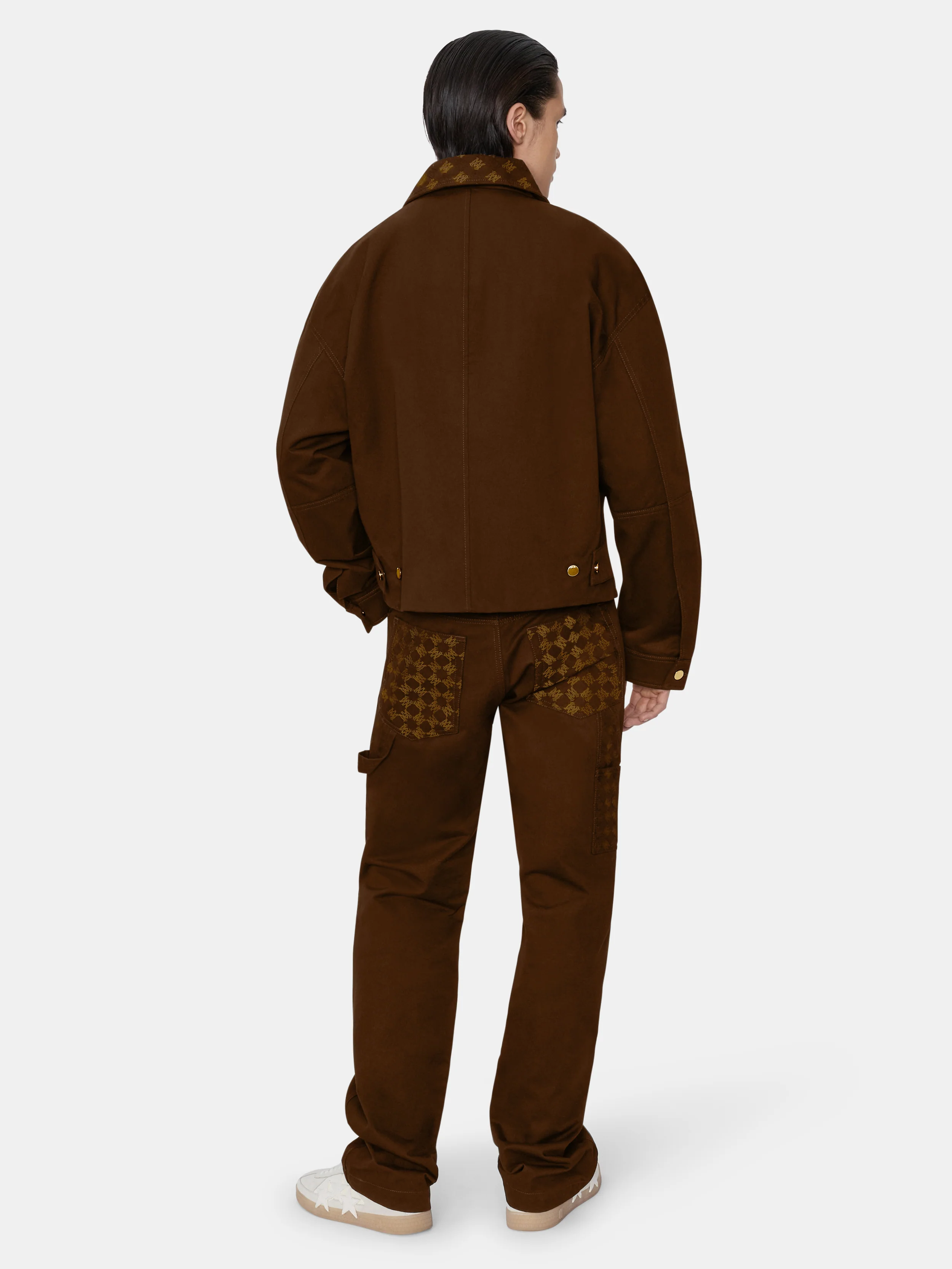 MA QUAD JACQUARD WORK JACKET - Dark Brown - Image 4