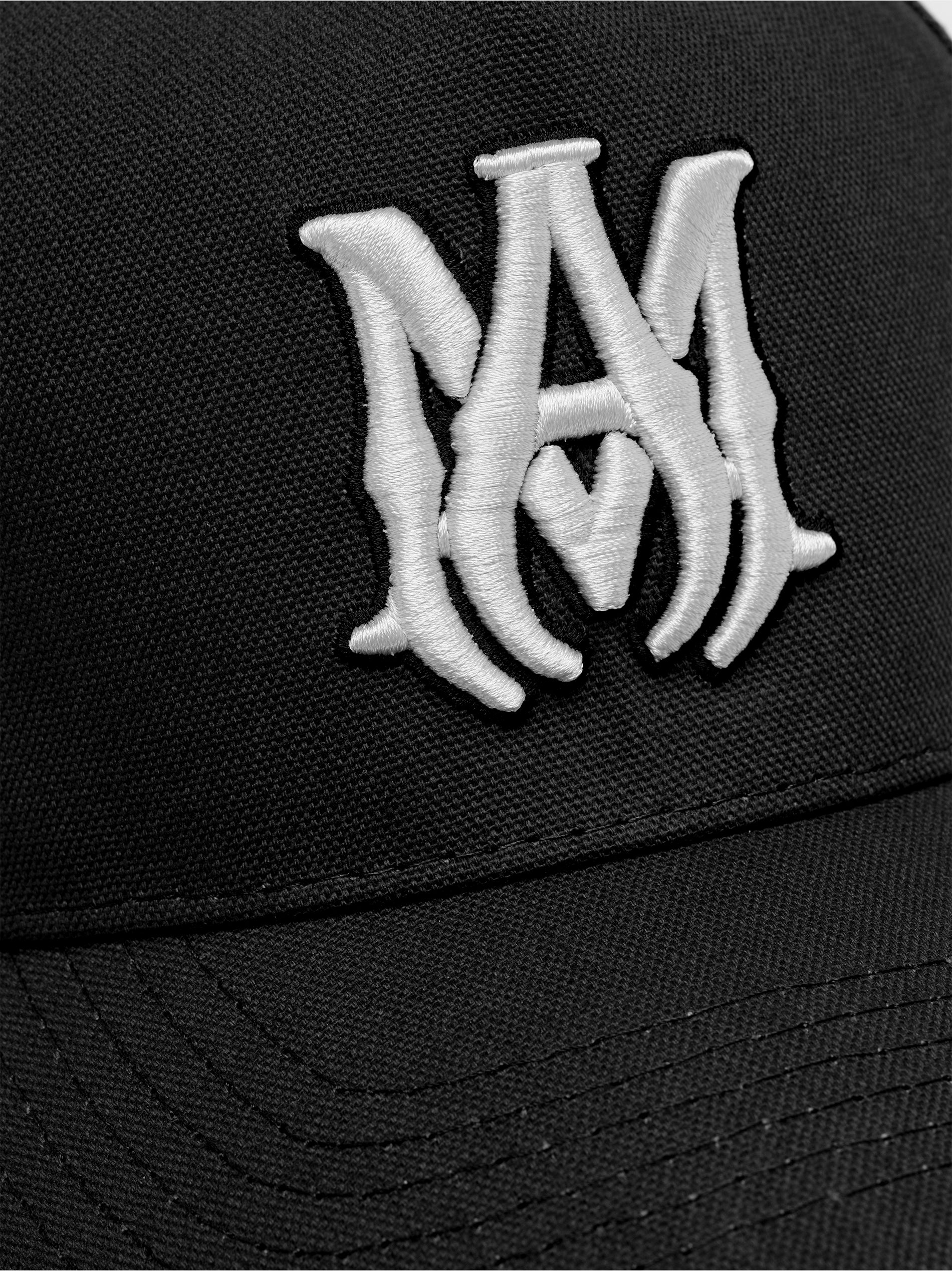 MA STAGGERED AMIRI FULL CANVAS HAT - Black Off White - Image 4