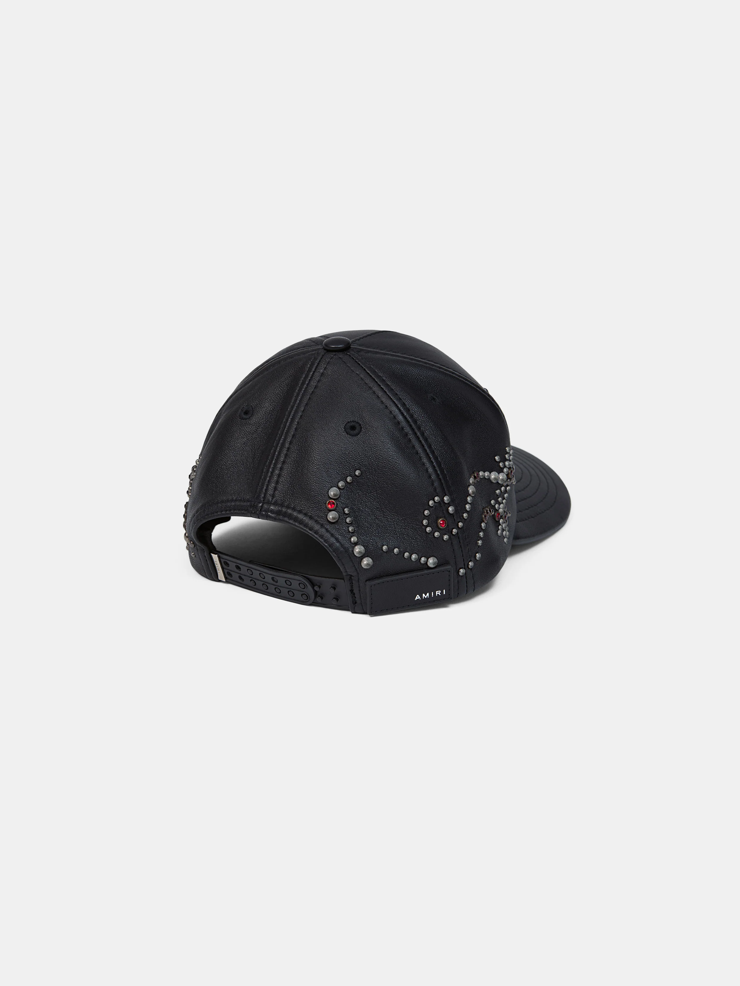 MA STUD LEATHER HAT - Black - Image 3