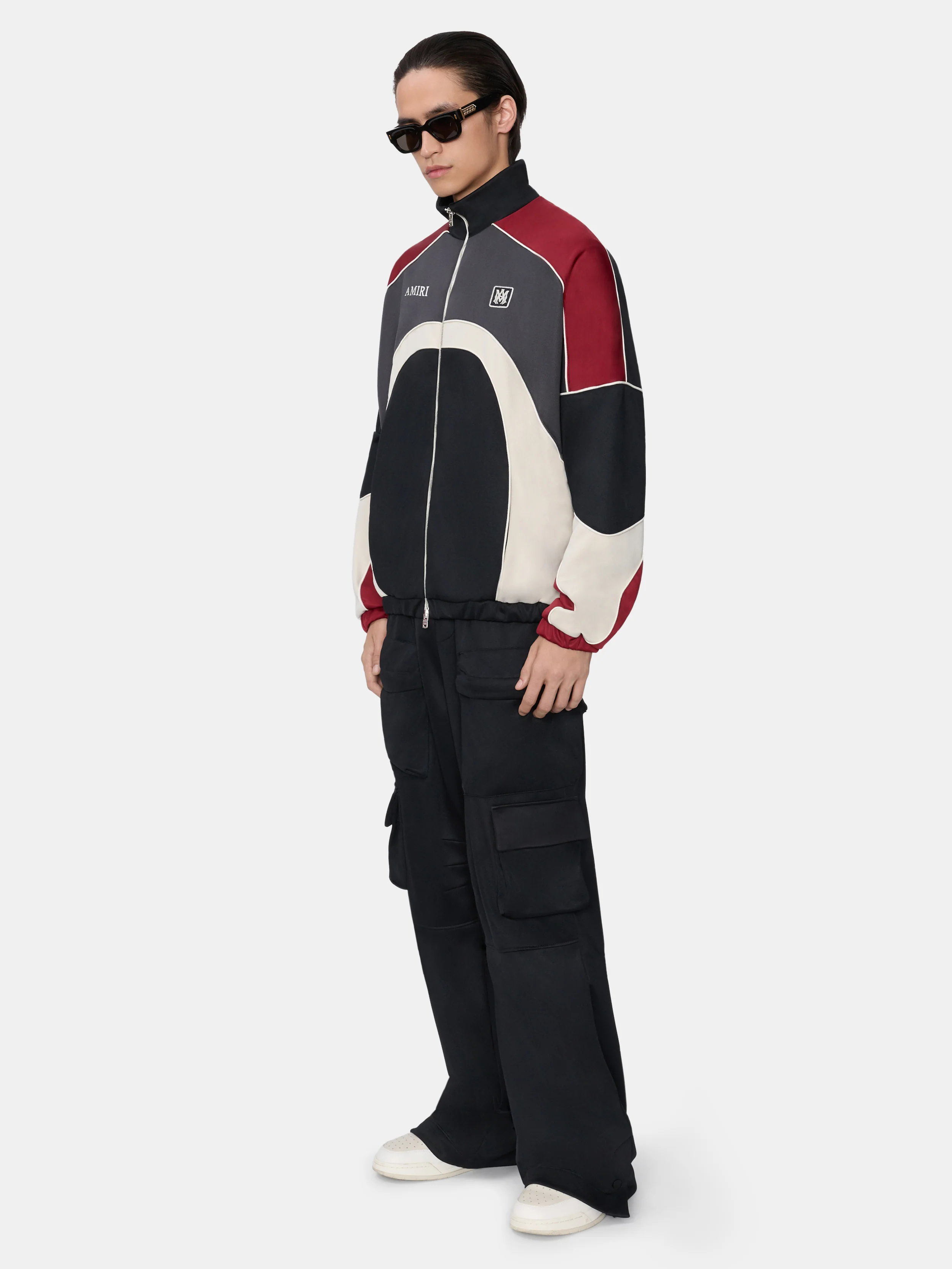 OVERSIZED PANEL TRACK JACKET - Black - Image 3