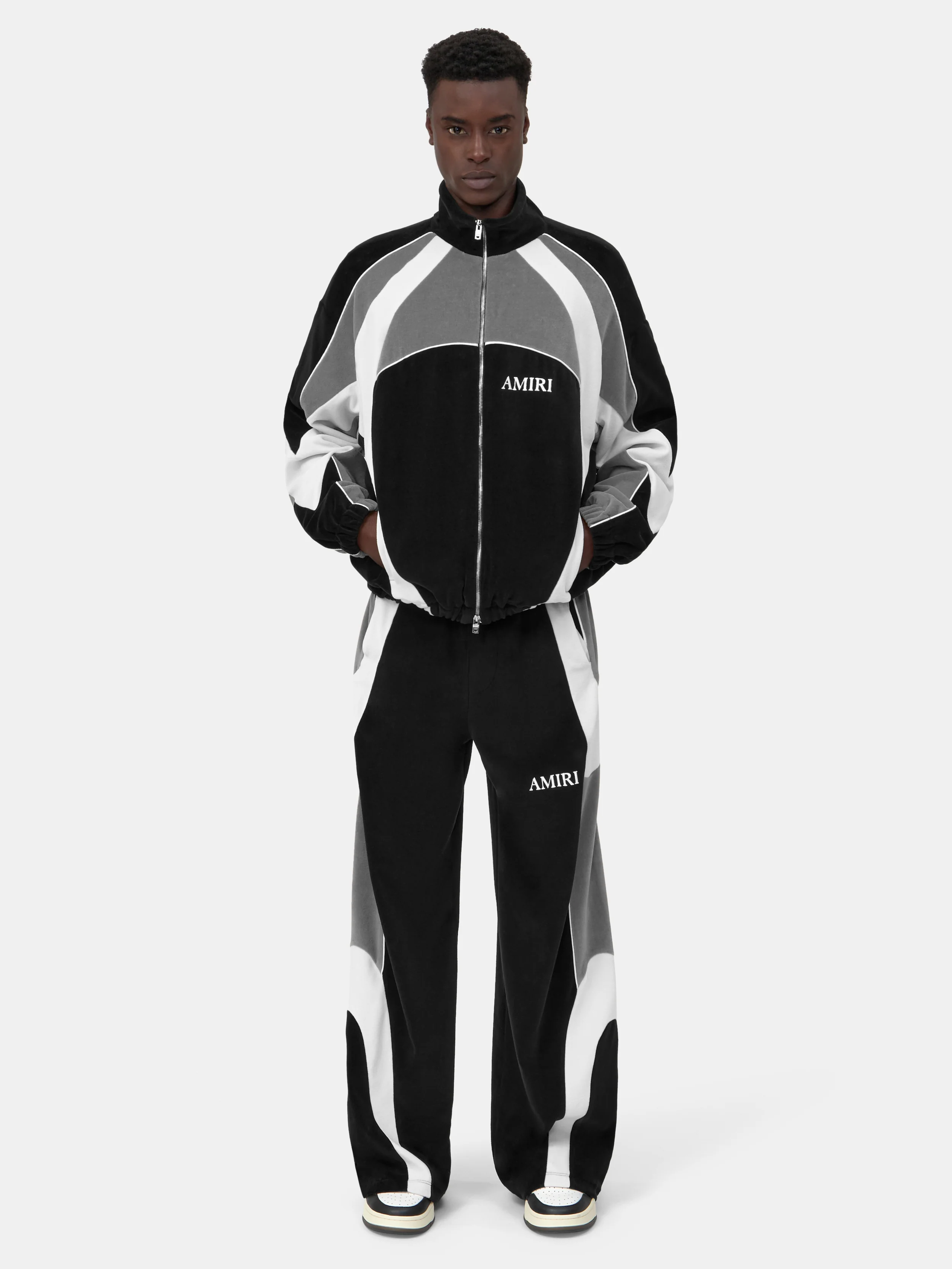 OVERSIZED PANEL TRACK PANT - Black - Image 2