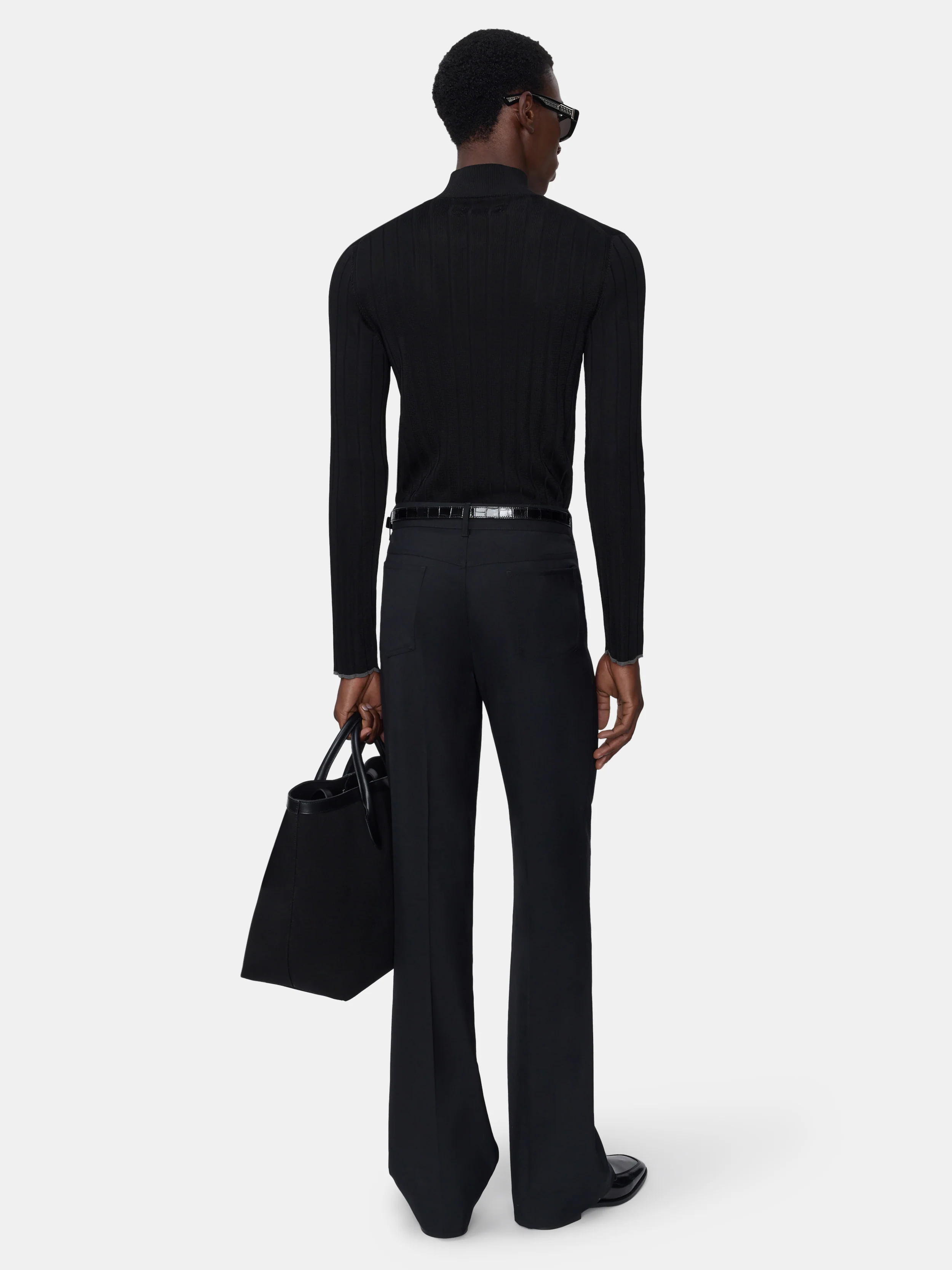 SCRIPT MOCK NECK SWEATER - BLACK - Image 4