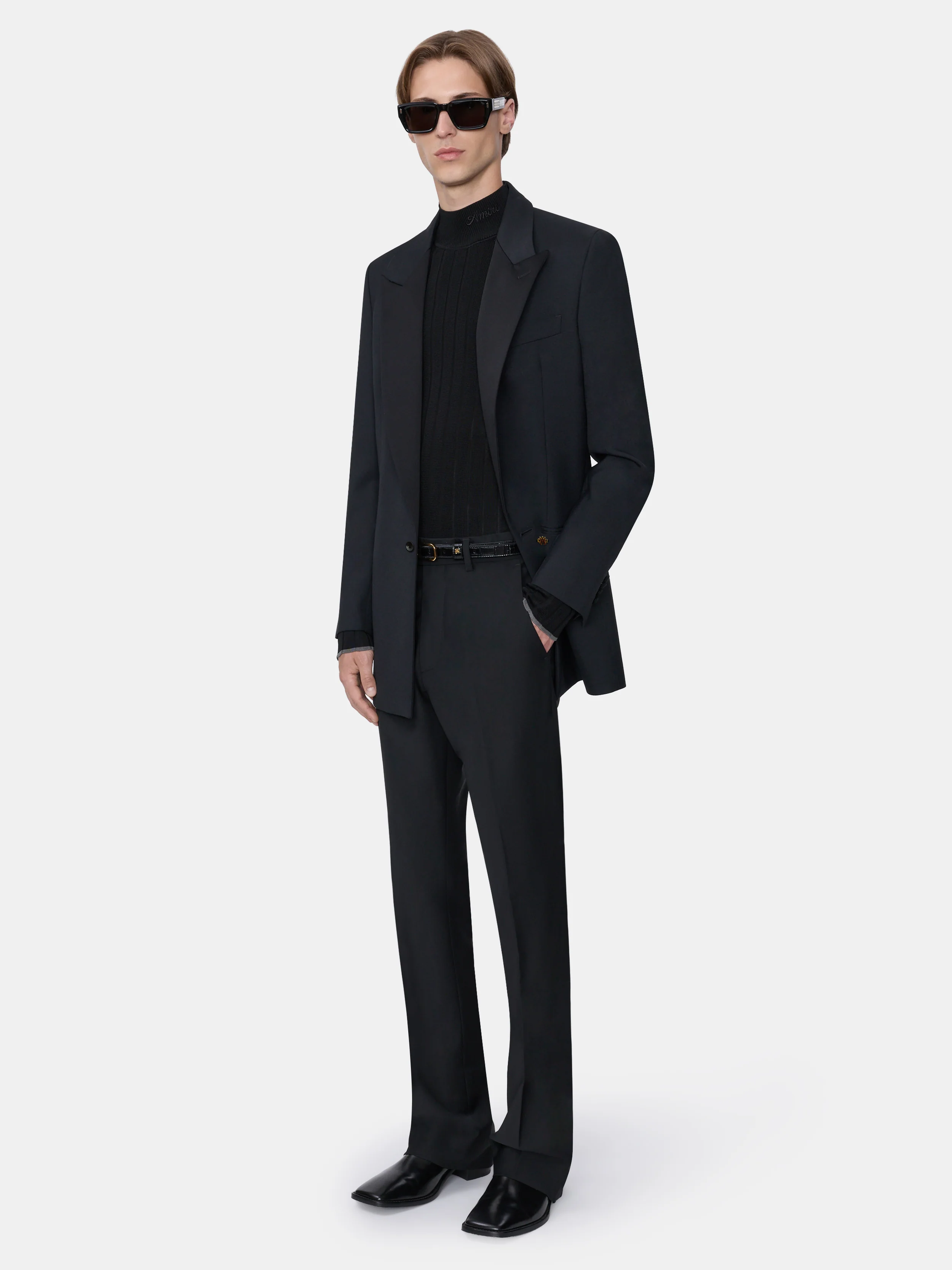 SINGLE-BREASTED TUXEDO JACKET - BLACK - Image 3