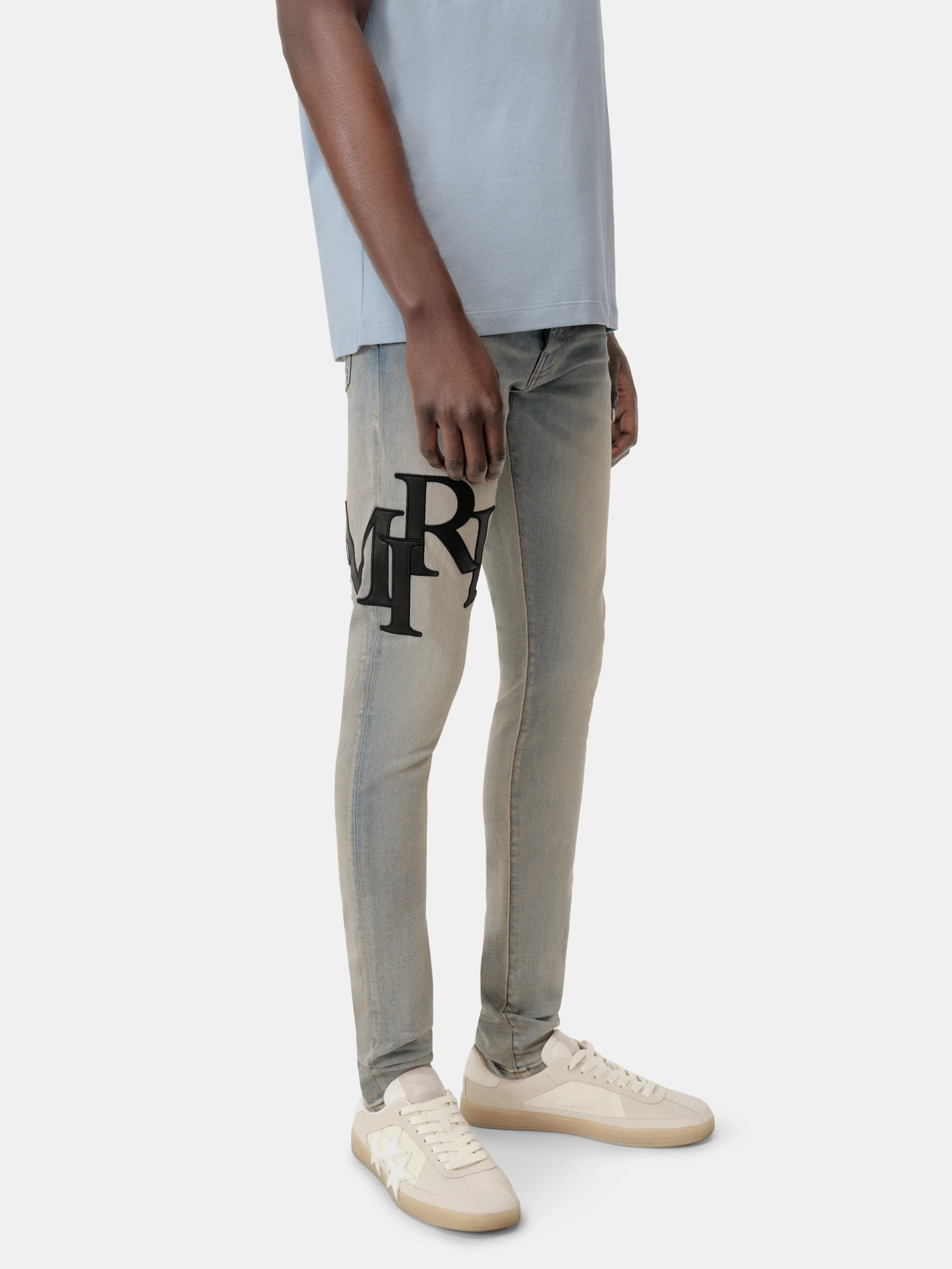 STAGGERED LOGO SKINNY JEAN - ANTIQUE INDIGO - Image 4
