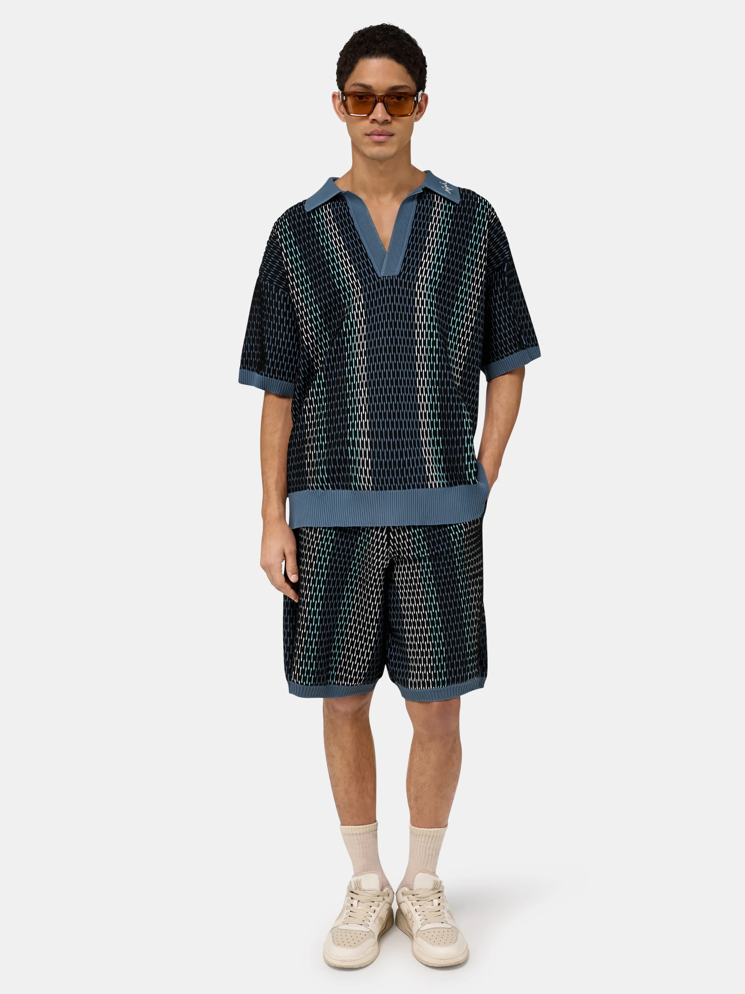 STRIPED SHORT - Blue - Image 2