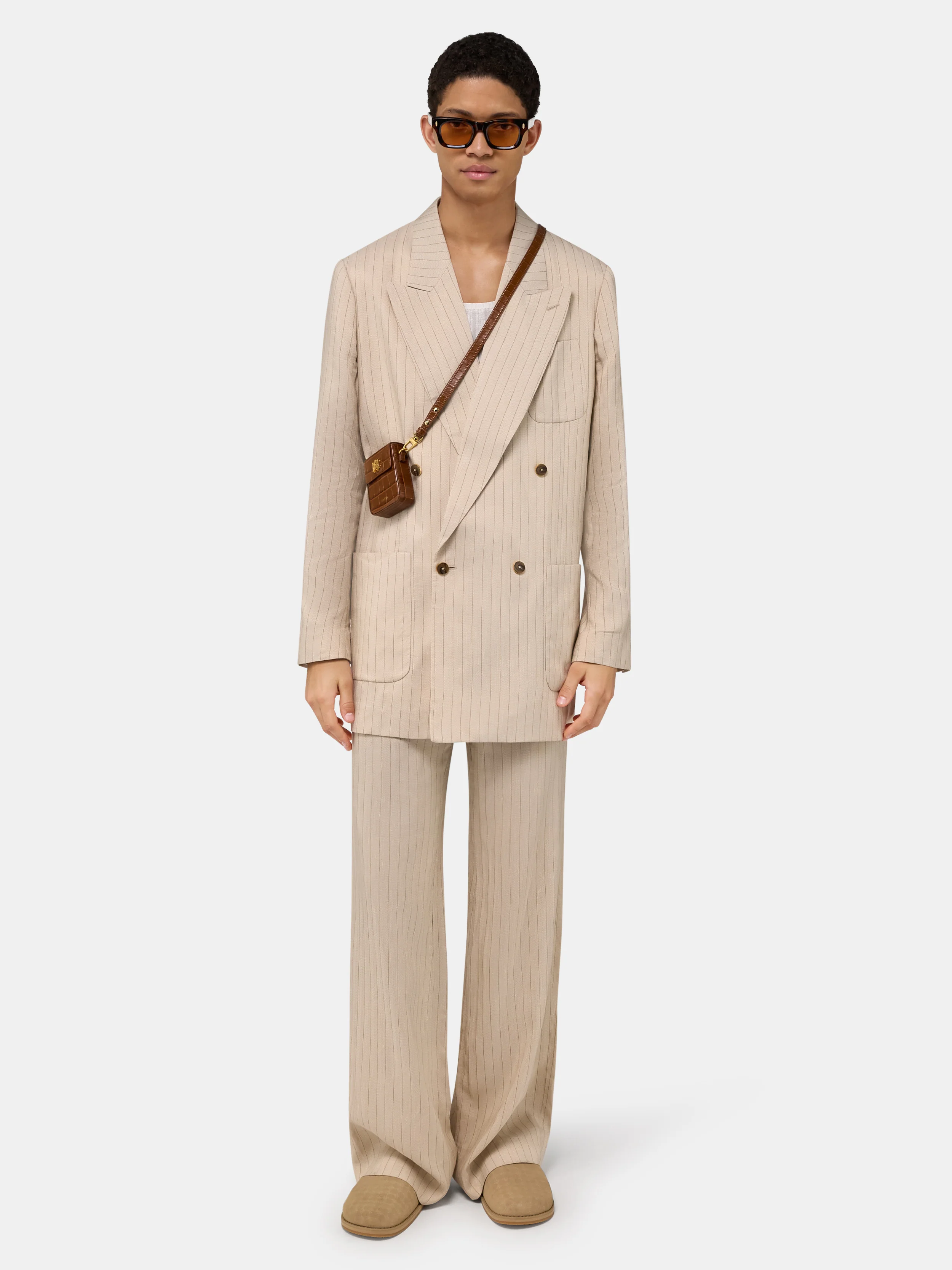STRIPED TAILORED PANT - Alabaster - Image 2