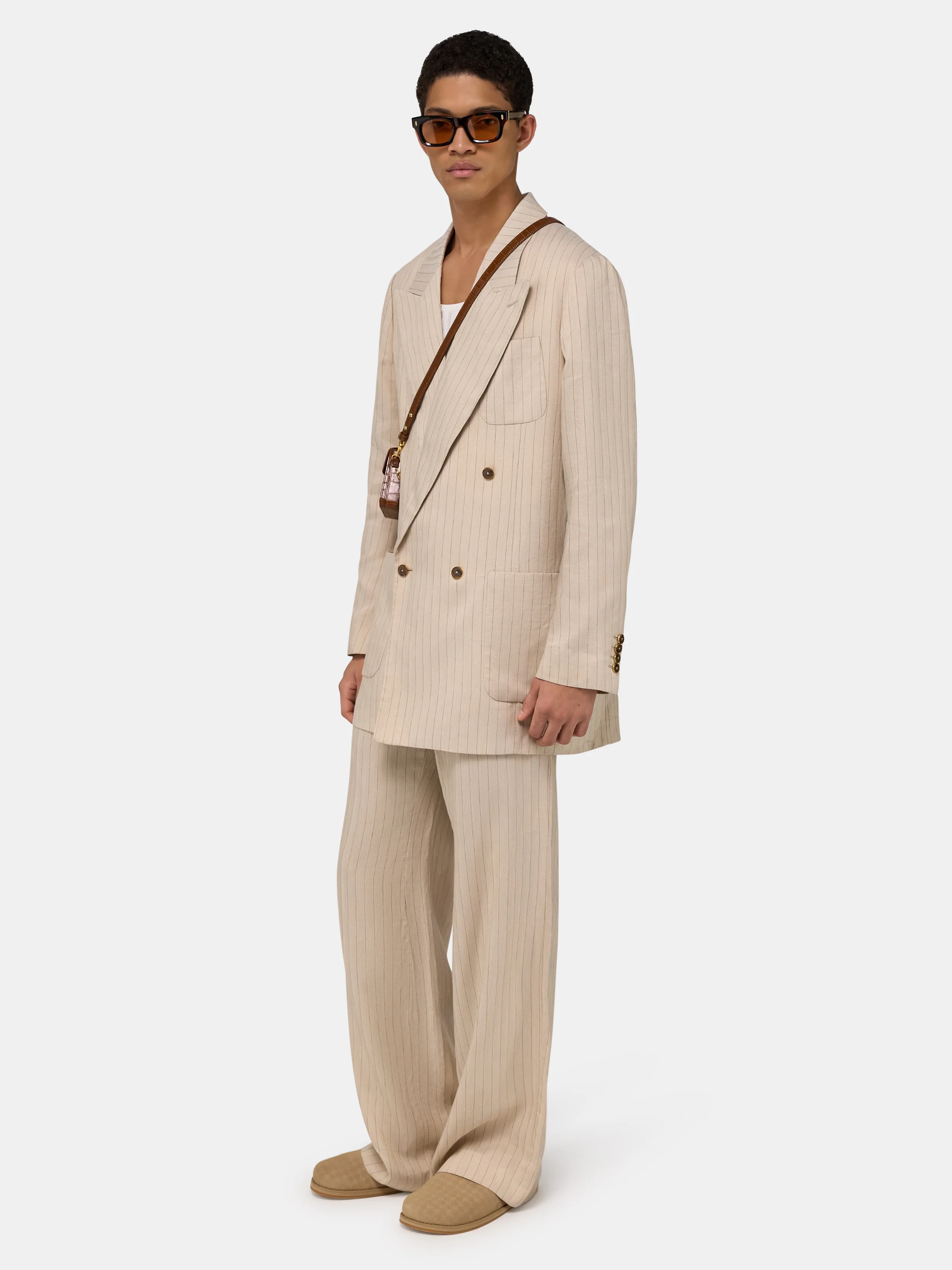STRIPED TAILORED PANT - Alabaster - Image 4