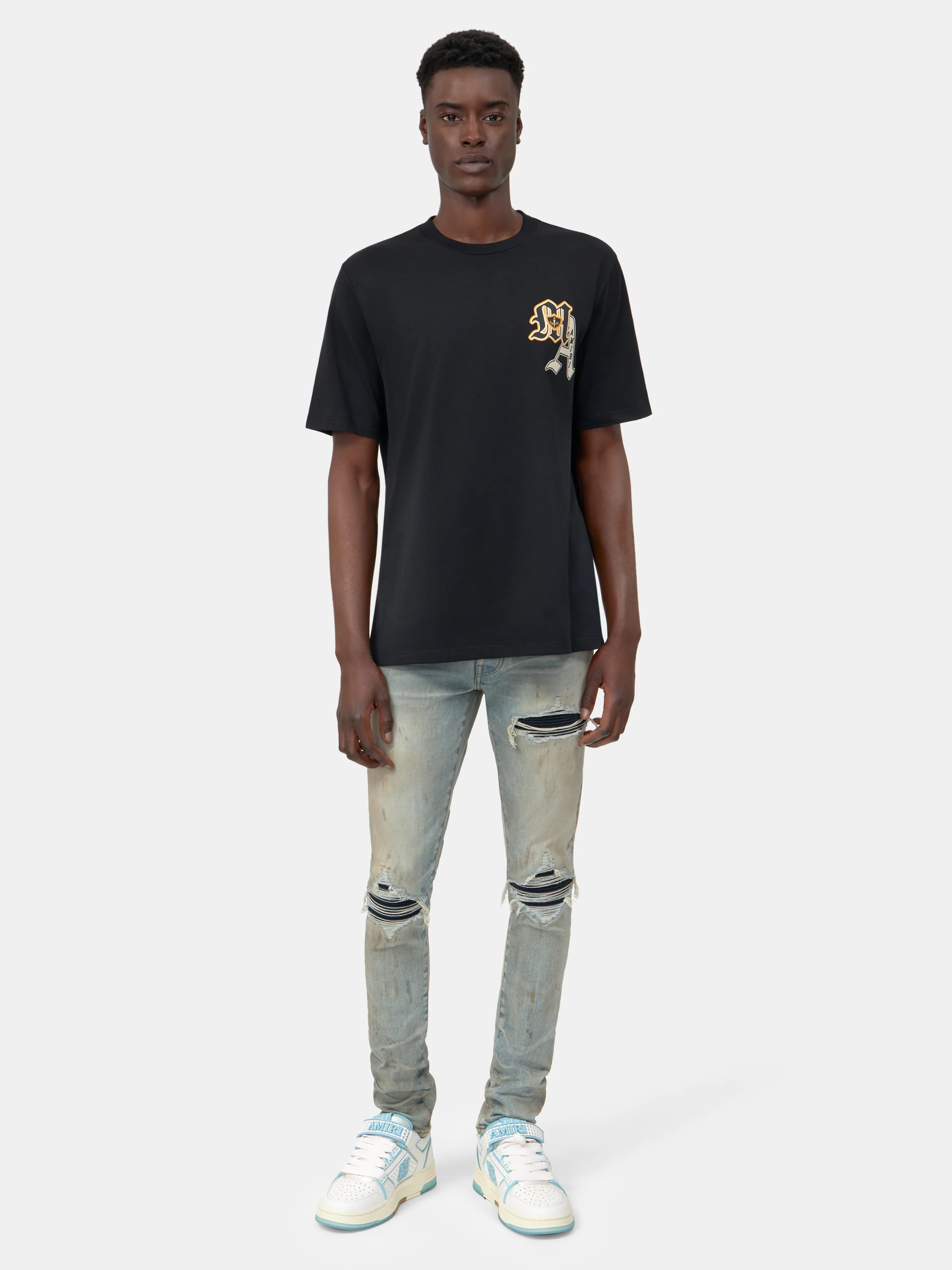 VARSITY PATCH TEE - Black - Image 2